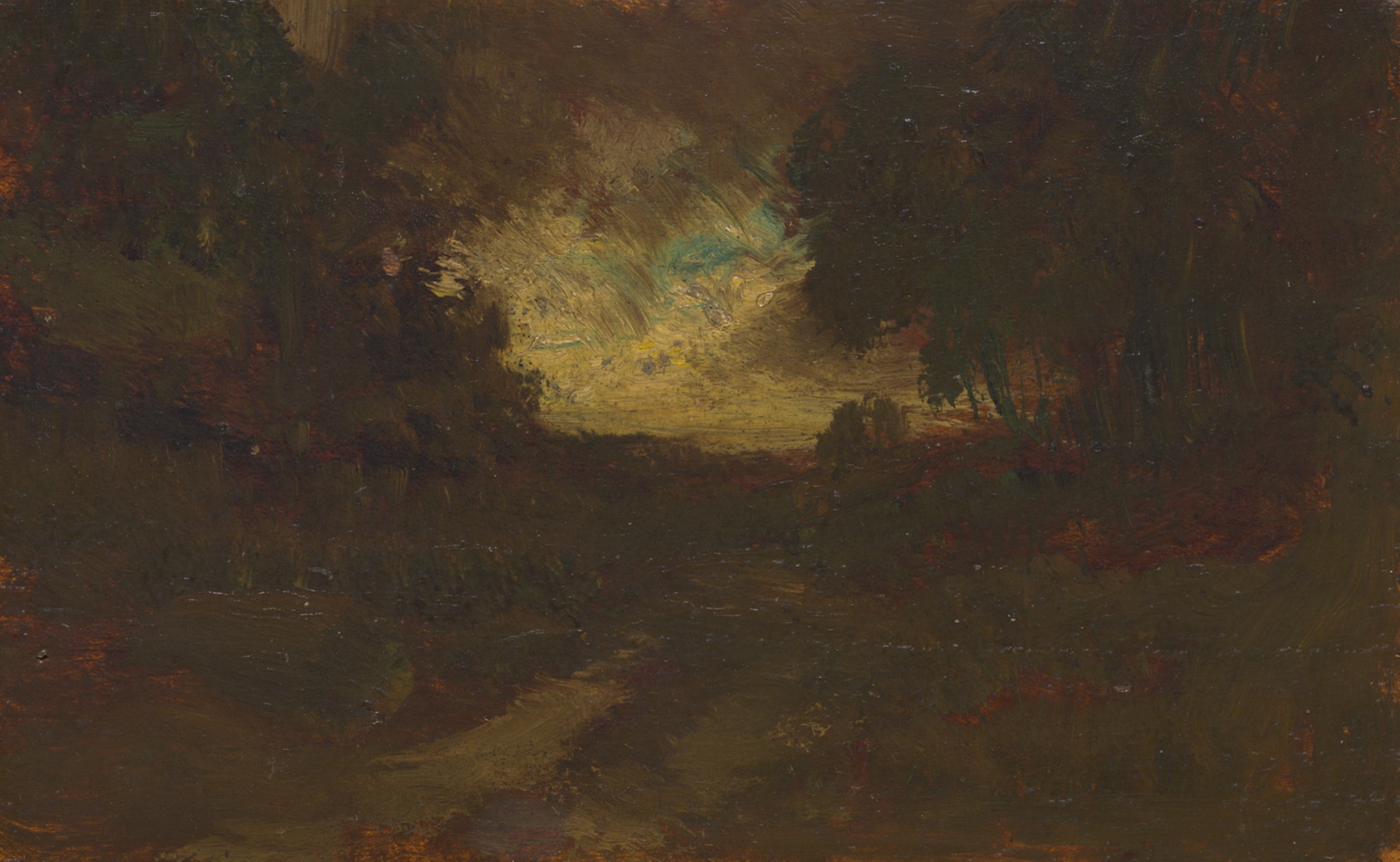 A work made of oil on panel.
