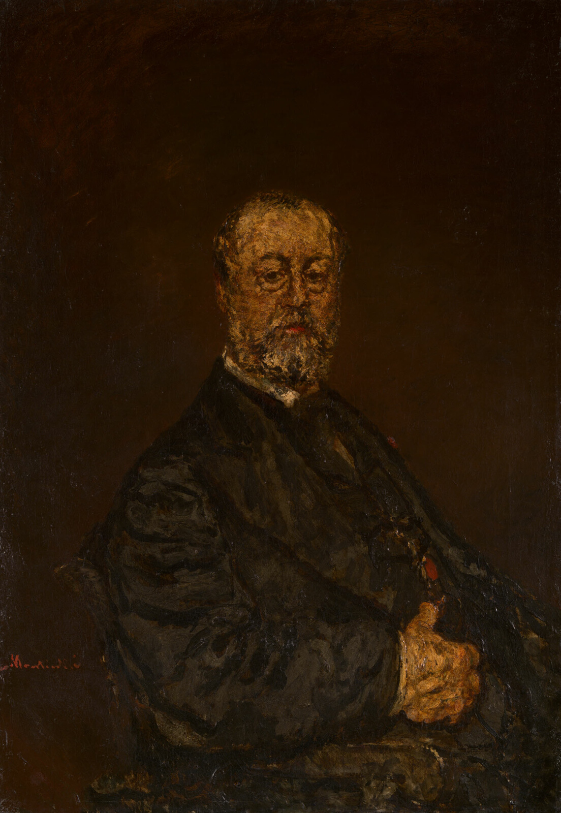A work made of oil on canvas.