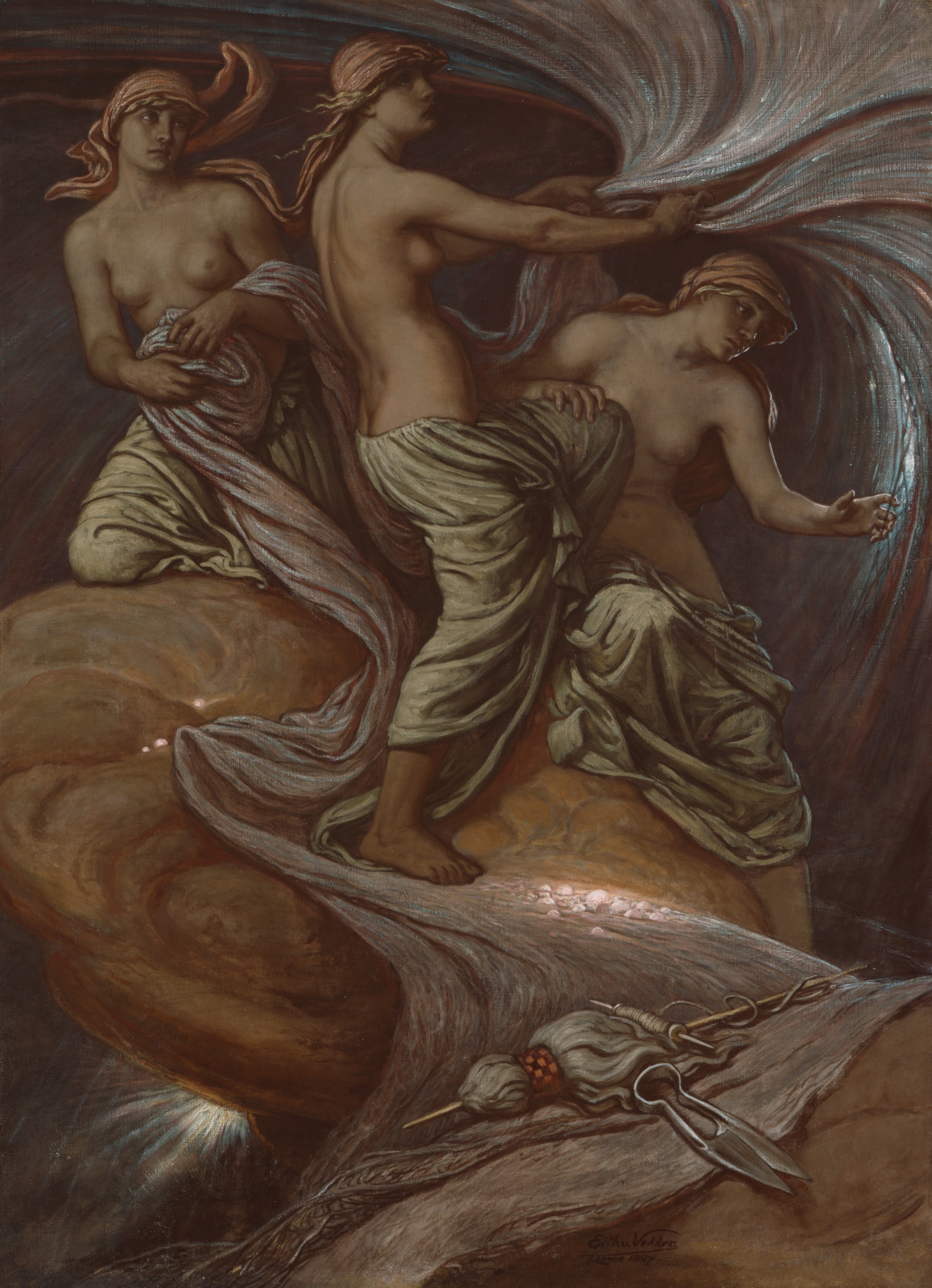 A work made of oil on canvas.