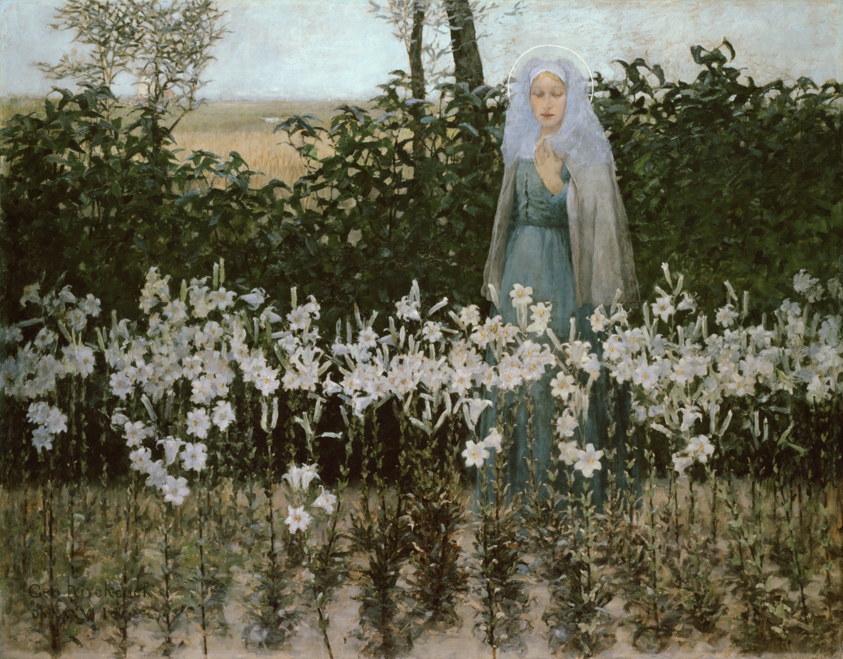 A work made of oil on canvas.