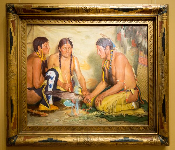 Making Sweet Grass Medicine, Blackfoot Ceremony by Joseph Henry Sharp