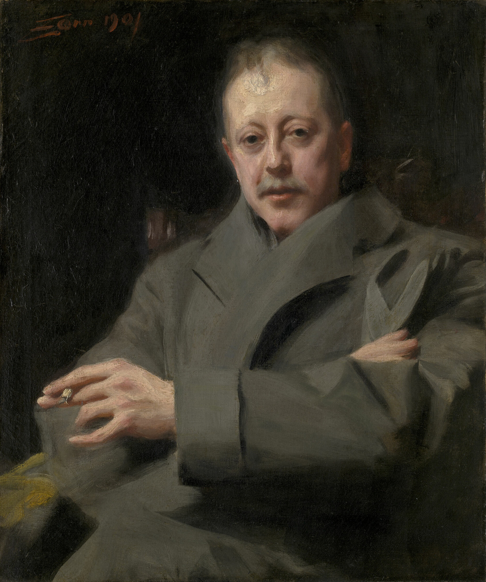 A work made of oil on canvas.