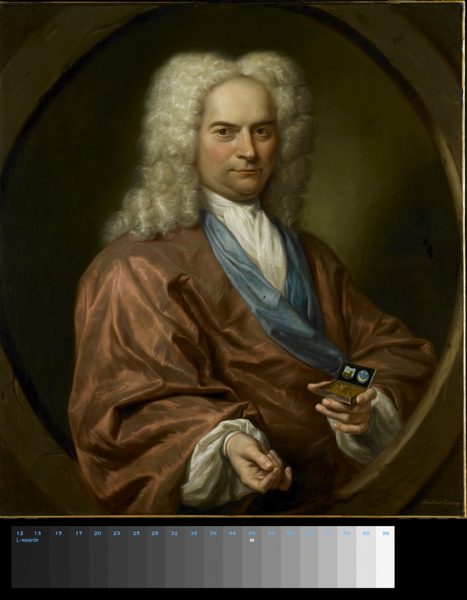 Portret van David Leeuw (1682-1755). Doopsgezind koopman in stoffen en manufacturen by Jan Maurits Quinkhard