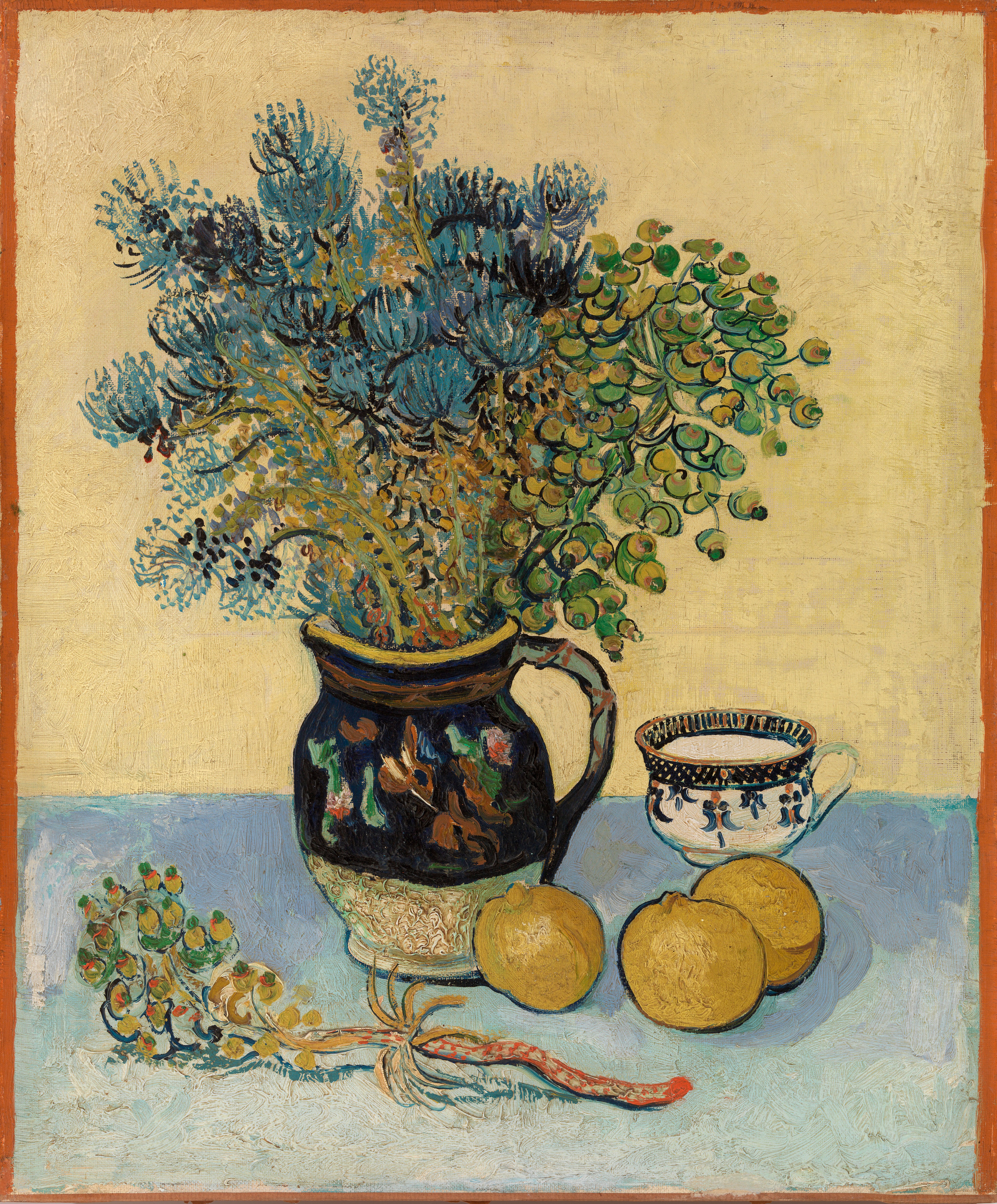 Still Life: Majolica with Wildflowers, 1888-05, by Vincent van Gogh