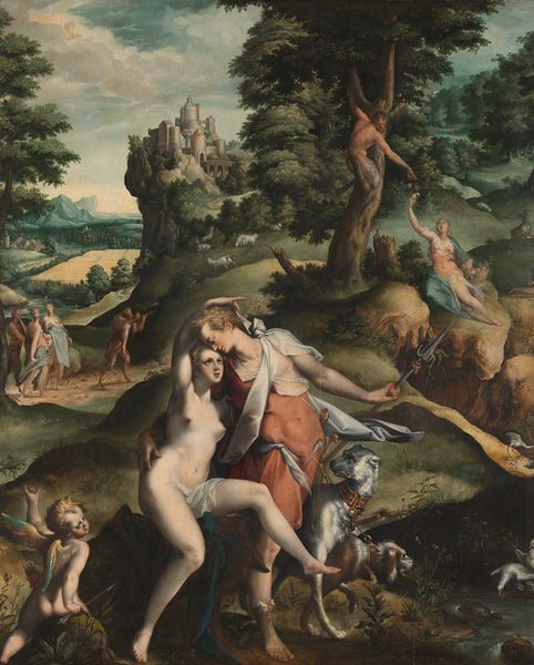 Venus en Adonis by Bartholomeus Spranger