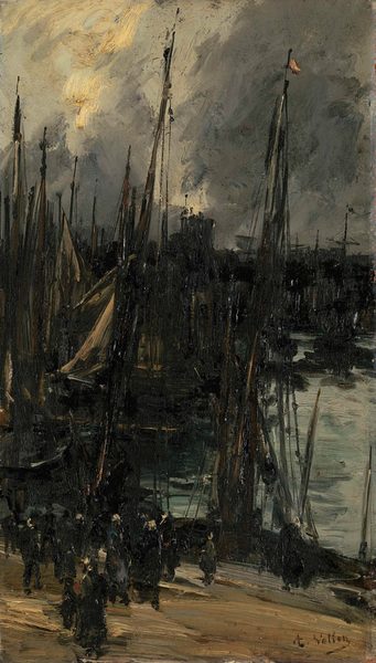 Havengezicht in Duinkerken (of Dieppe?) by Antoine Vollon