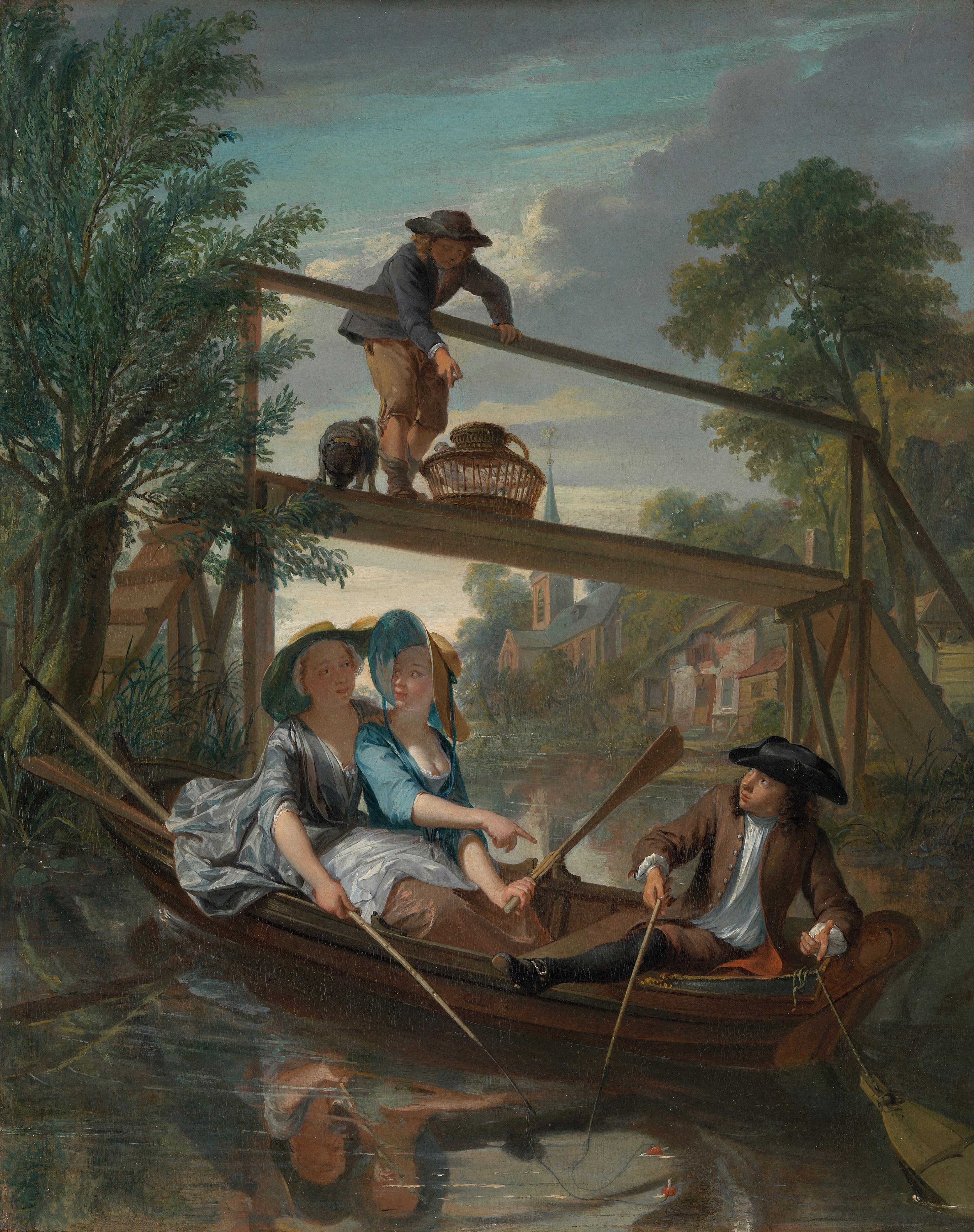 De hengelaars by Nicolaas Verkolje