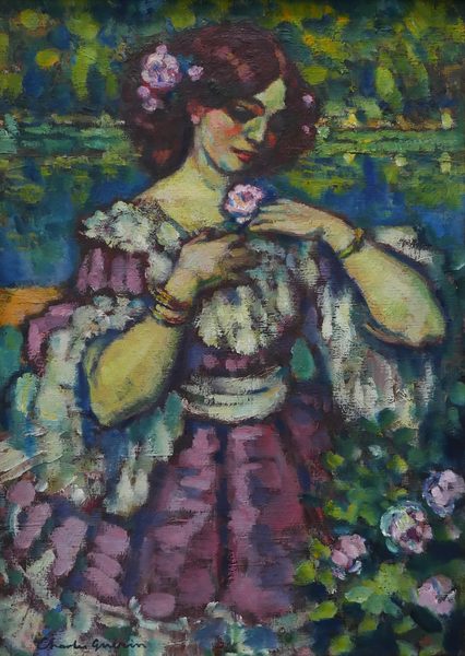 Lady with a Rose by Charles-François-Prosper Guérin