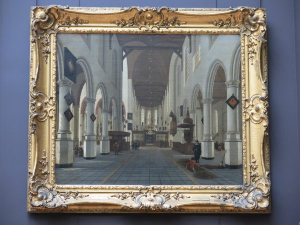 French: Intérieur de la Vieille Eglise (Oude Kerk) de Delft by Hendrick Cornelisz. van Vliet