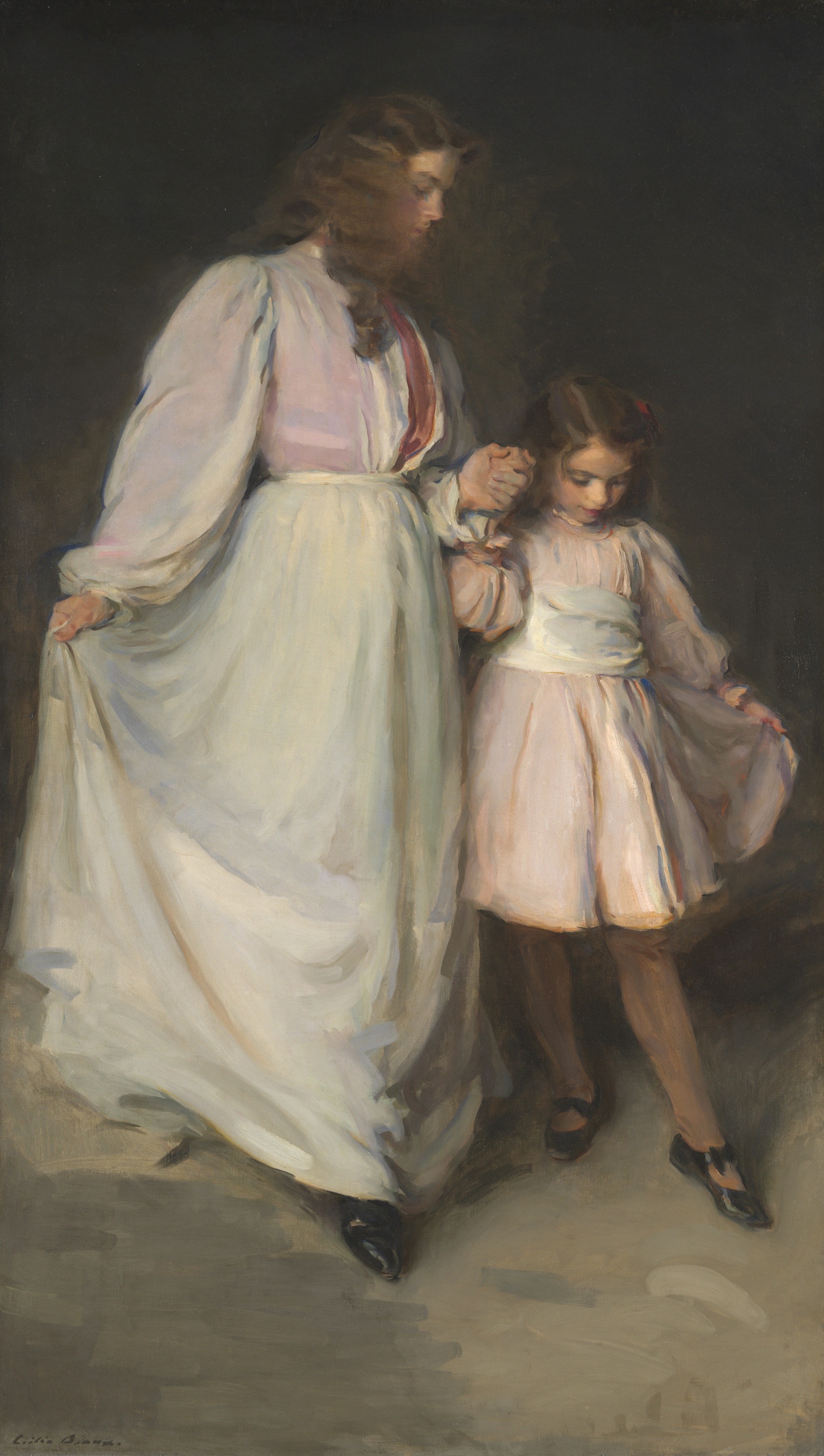 A work made of oil on canvas.
