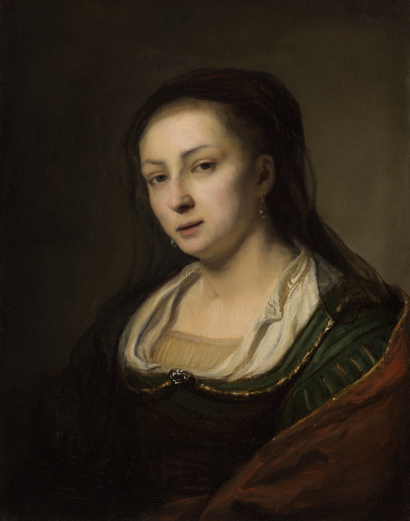 A work made of oil on canvas.