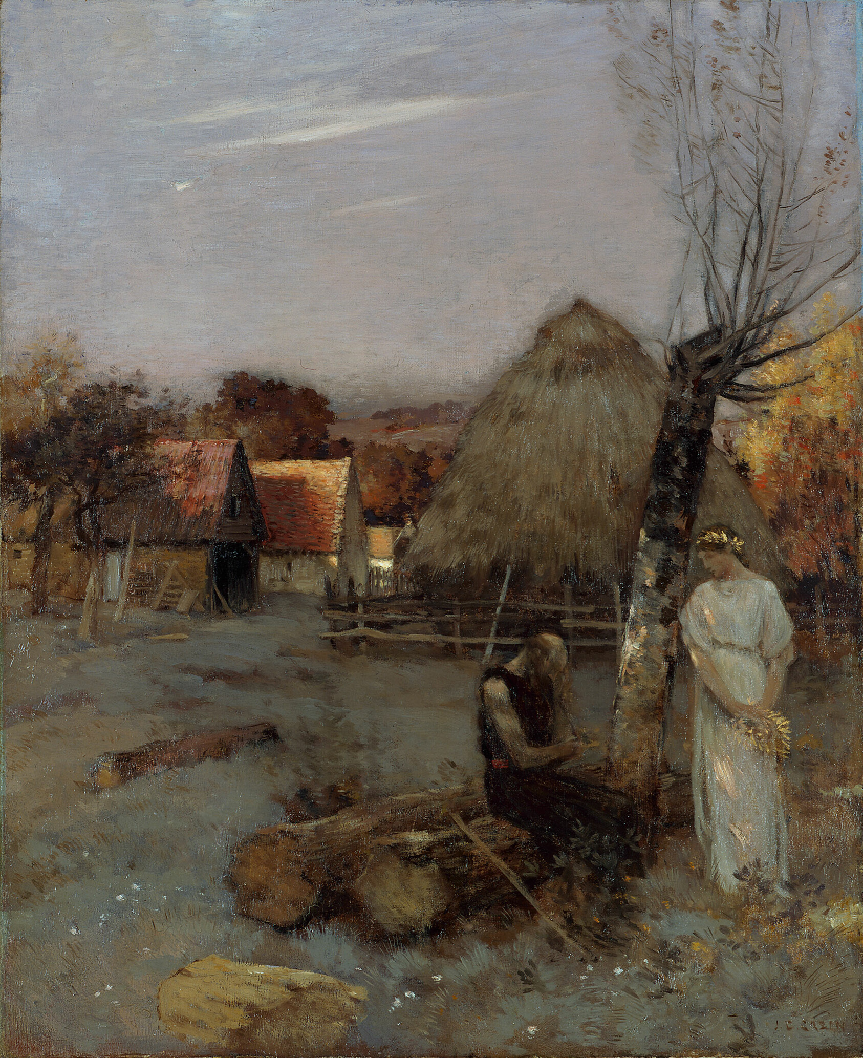 A work made of oil on canvas.