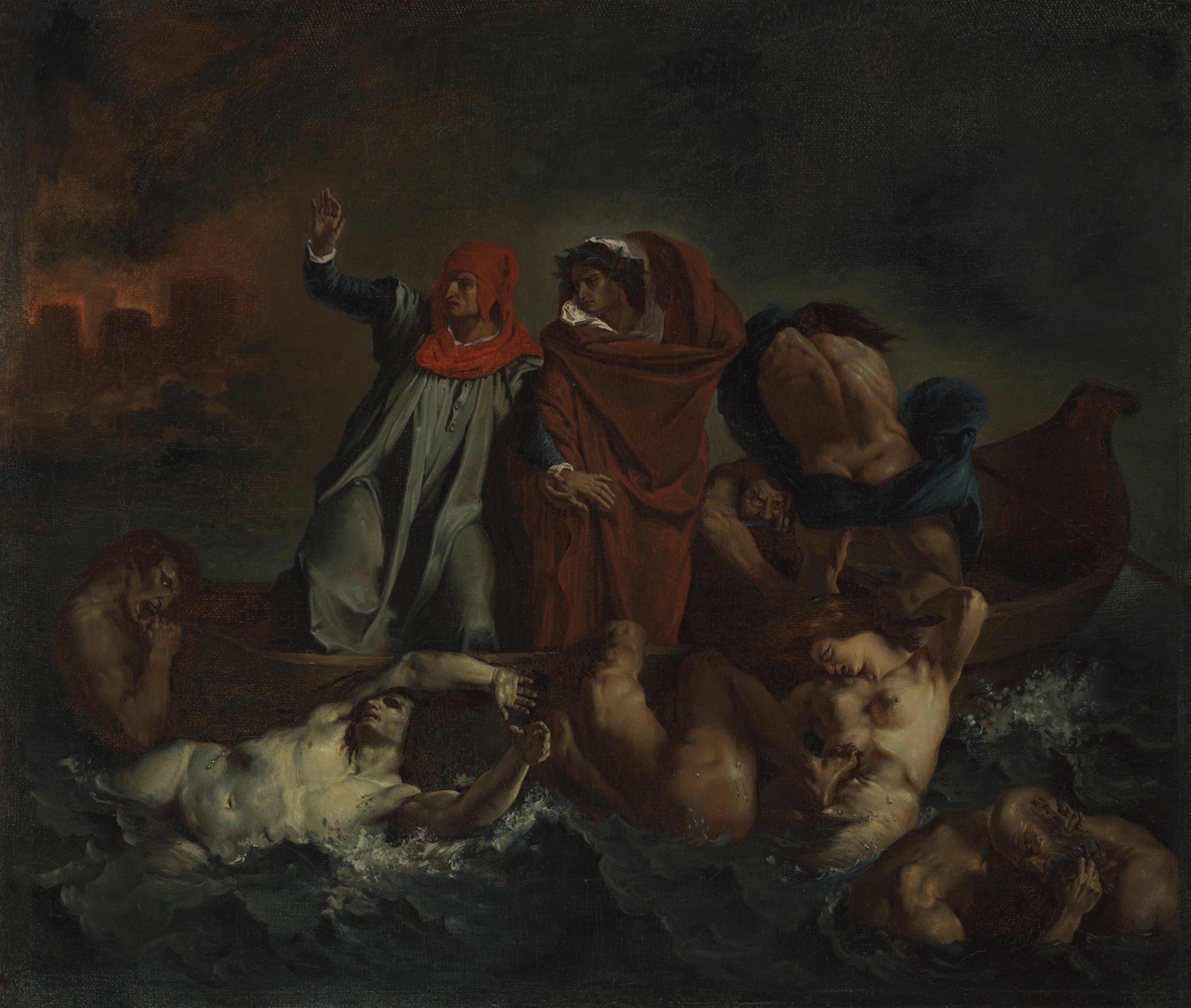 A work made of oil on canvas.