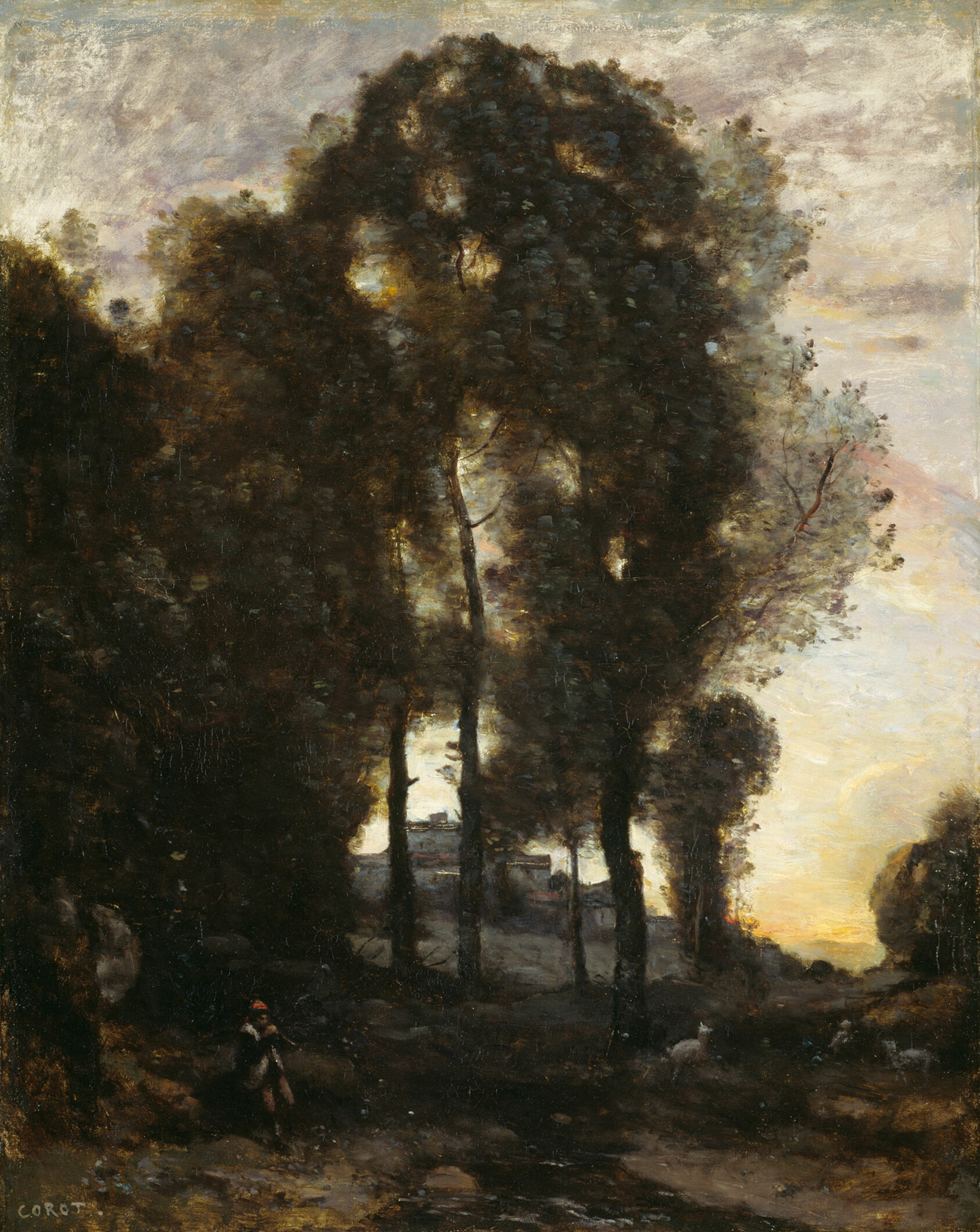 A work made of oil on canvas.