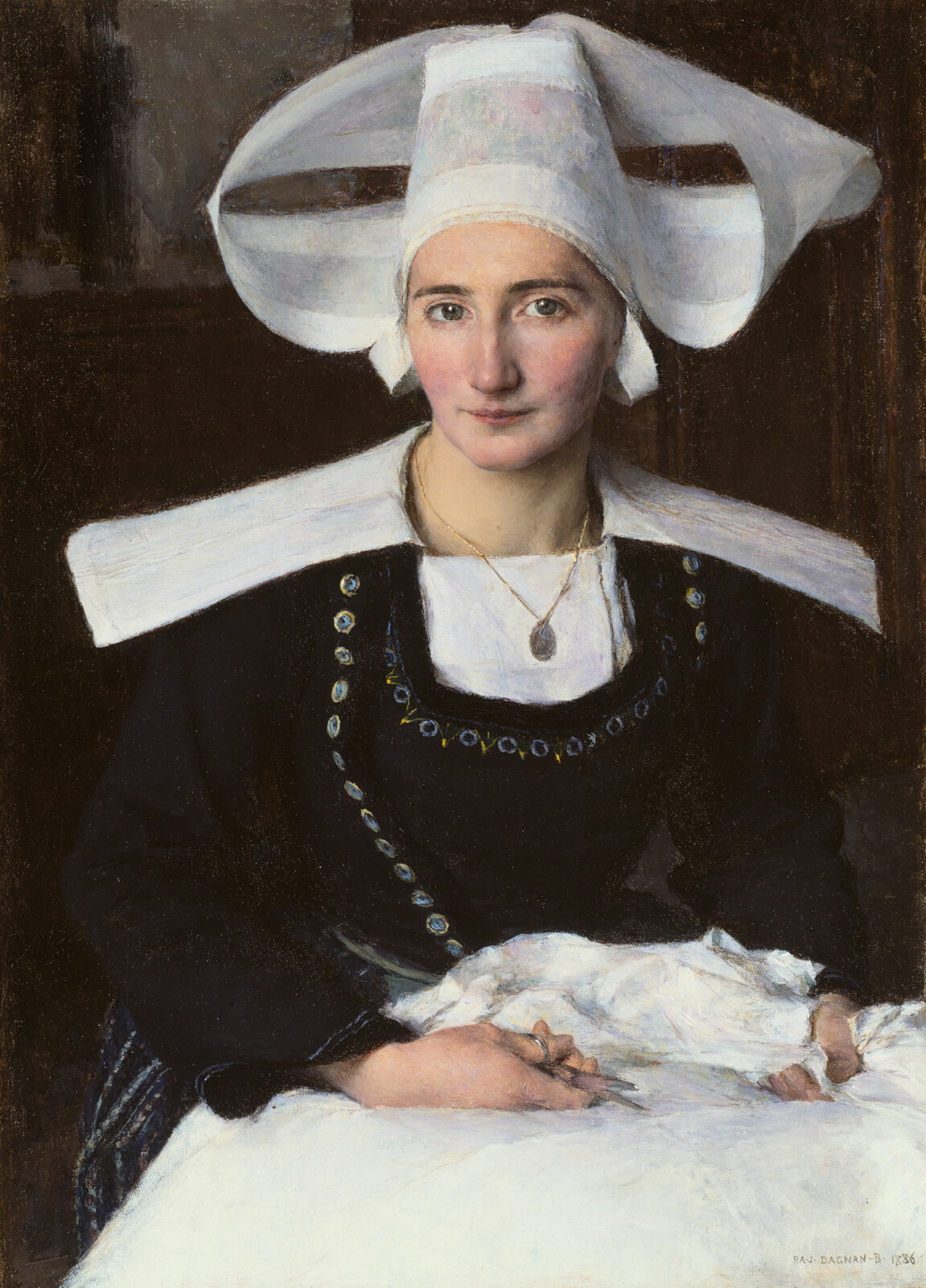 A work made of oil on canvas.