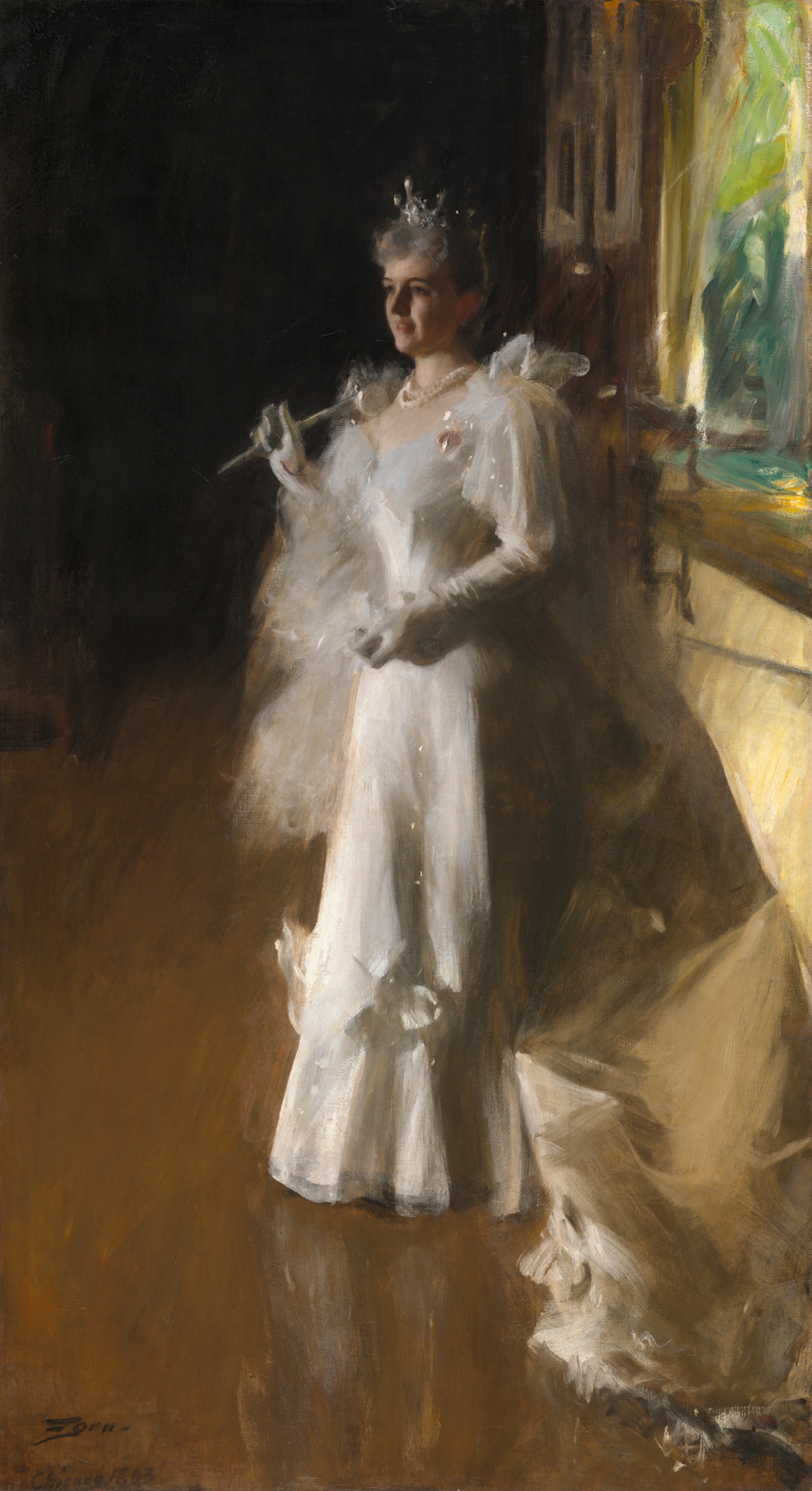 A work made of oil on canvas.