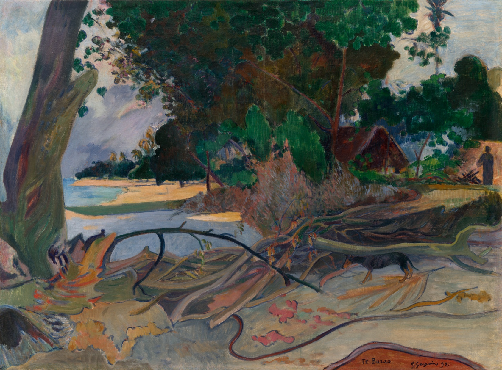 A work made of oil on canvas.