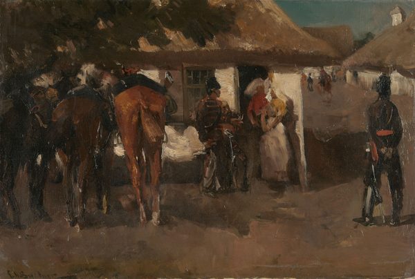 Billeting the Troops, oil-painting by Dutch painter George Hendrik Breitner, c.1880 - 1885 by George Hendrik Breitner