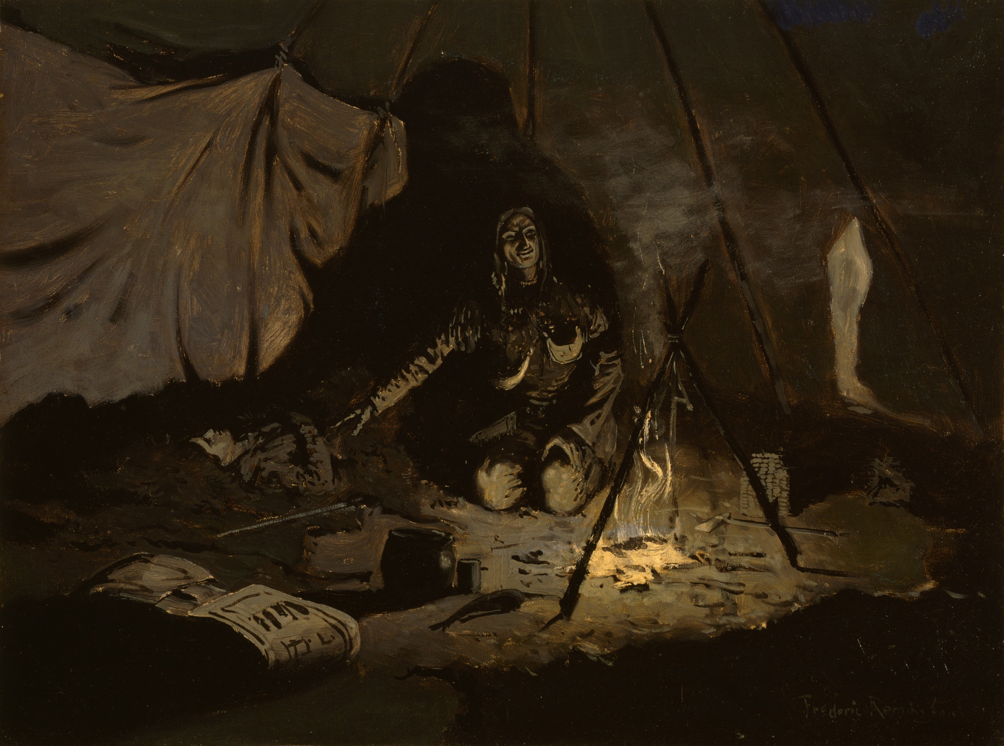 The Dry Leaves Lasted Longer Than She by Frederic Remington