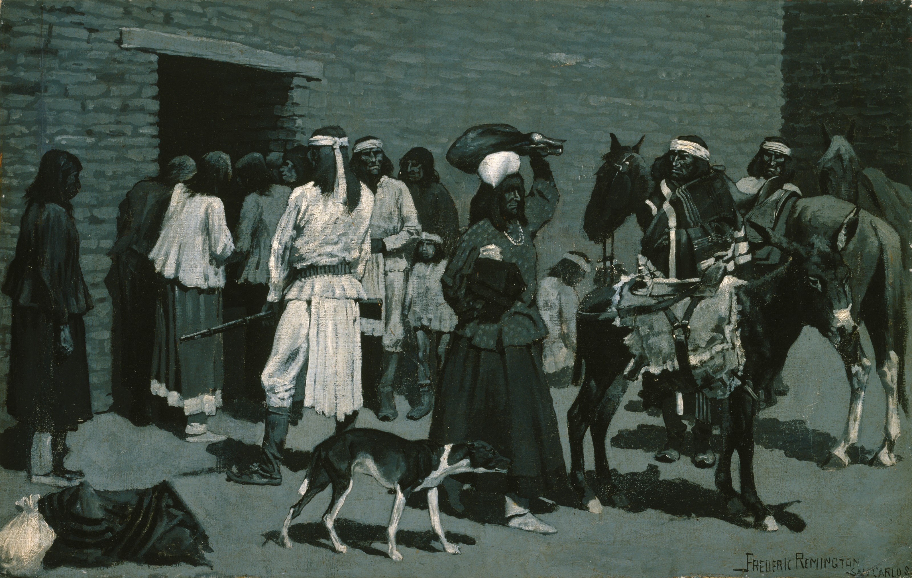 Pueblo Indian Village by Frederic Remington
