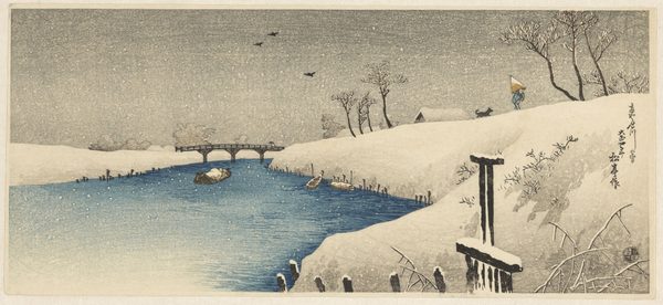 Snow on Ayase river by Shōtei Takahashi