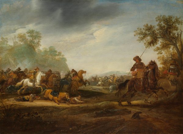 Cavalry Skirmish by Attributed to A. van Hoef