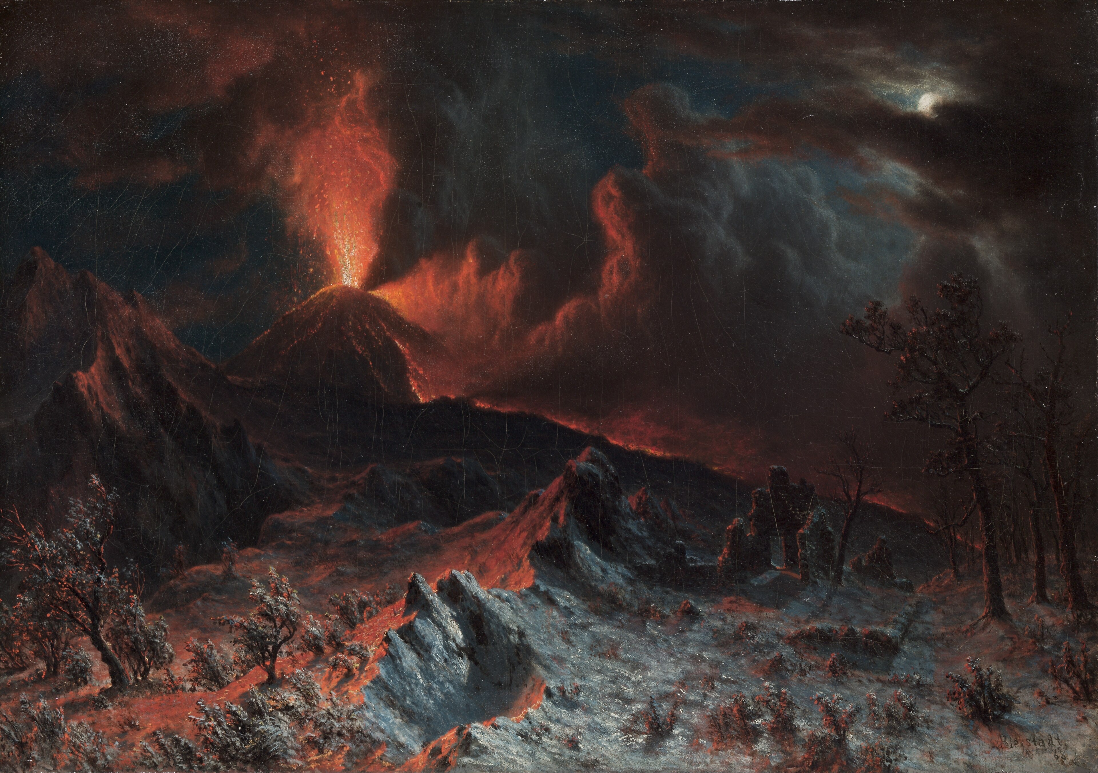 Mount Vesuvius at Midnight by Albert Bierstadt