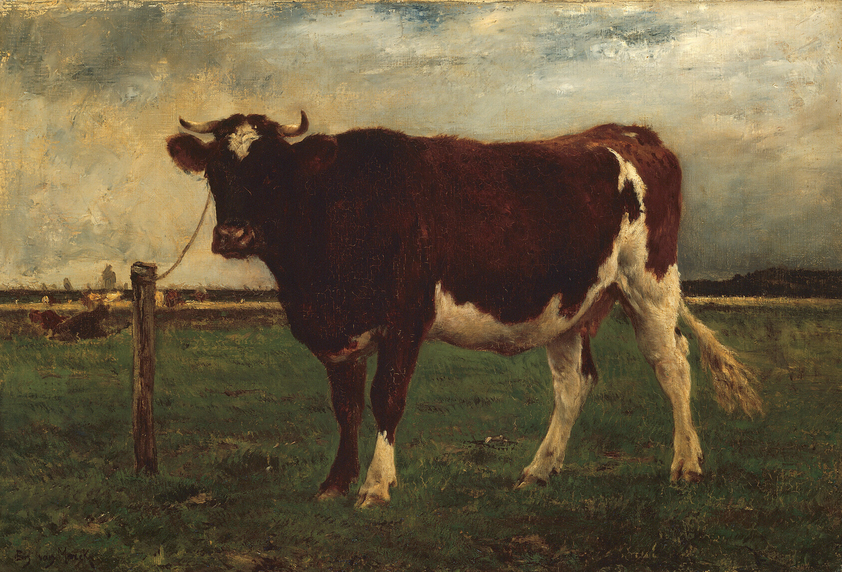 A work made of oil on canvas.