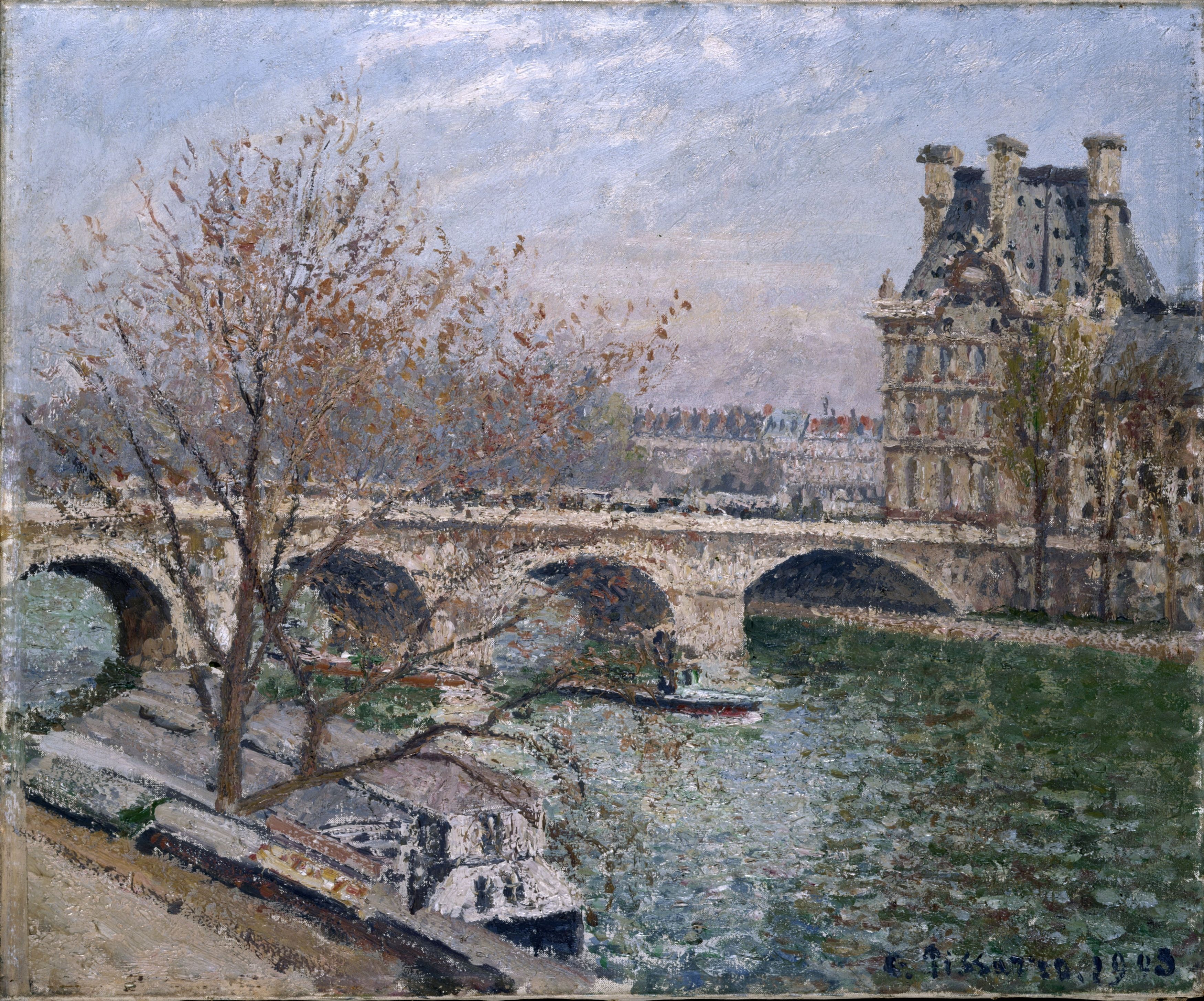 The Pont Royal and the Pavillon de Flore by Camille Pissarro, 1903 by Camille Pissarro