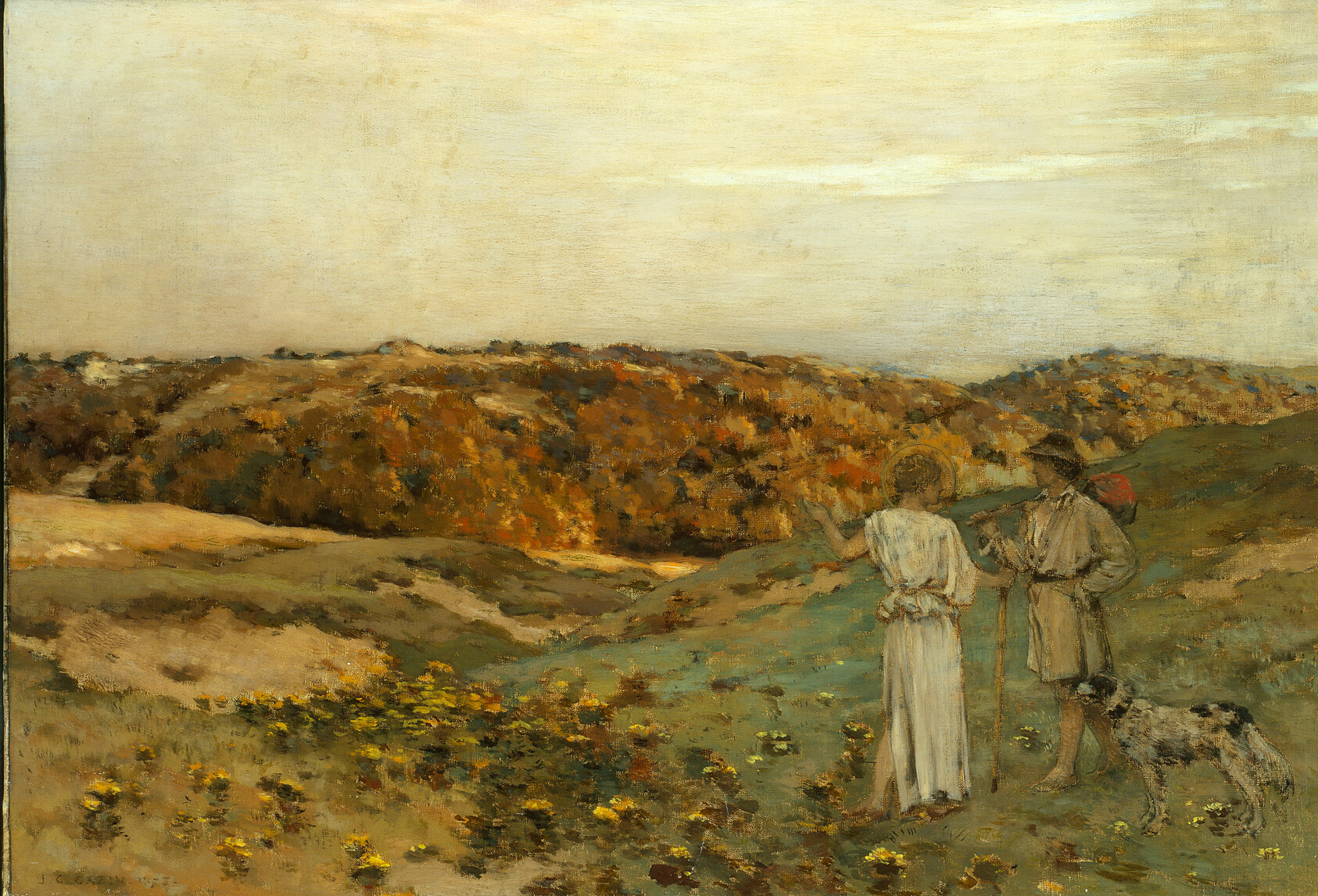 A work made of oil on canvas.