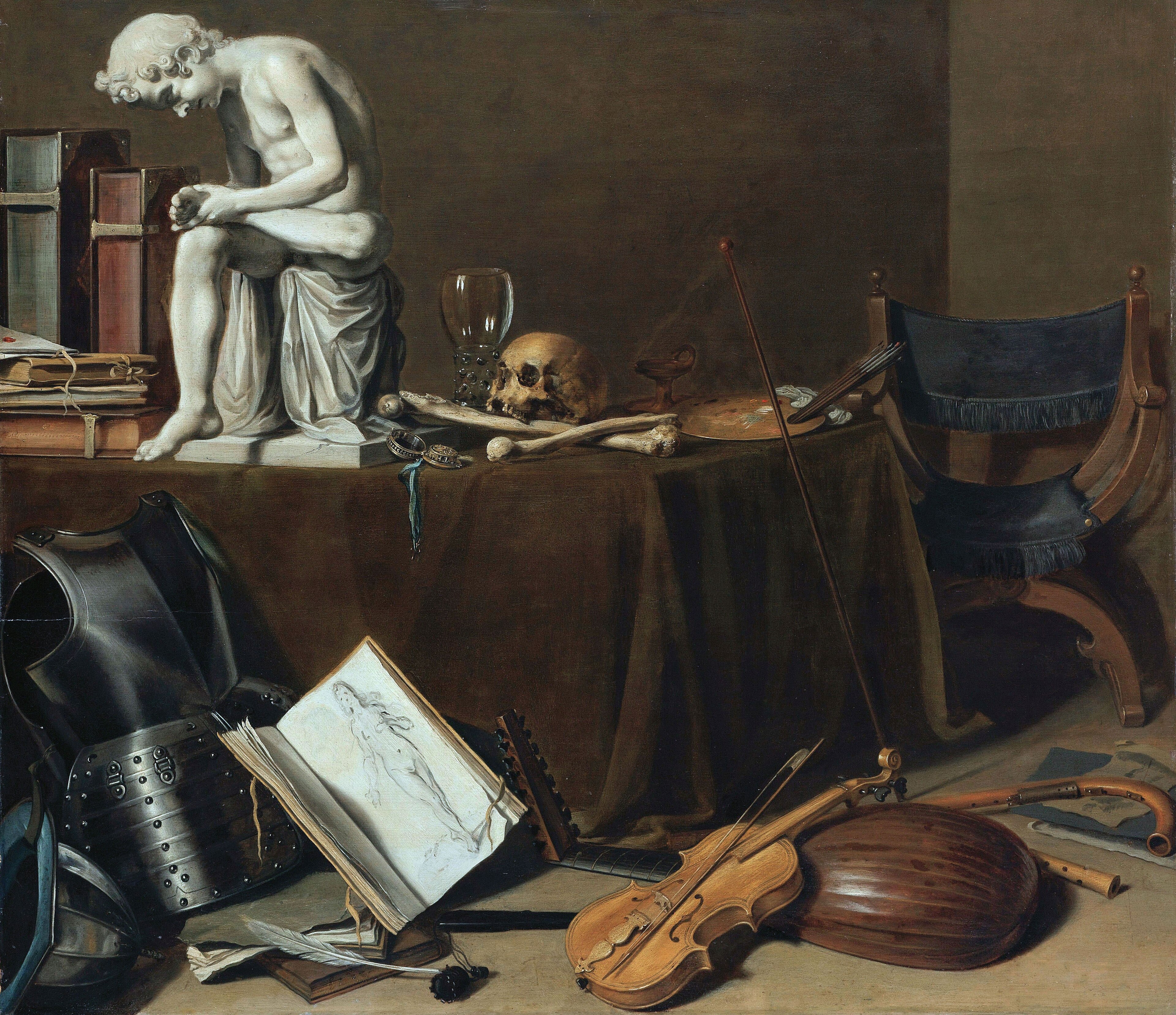 Vanitasstilleven met de Doornuittrekker by Pieter Claesz