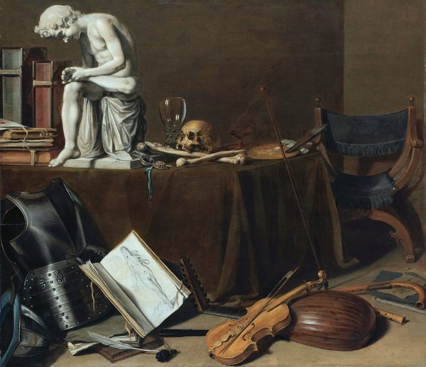 Vanitasstilleven met de Doornuittrekker by Pieter Claesz