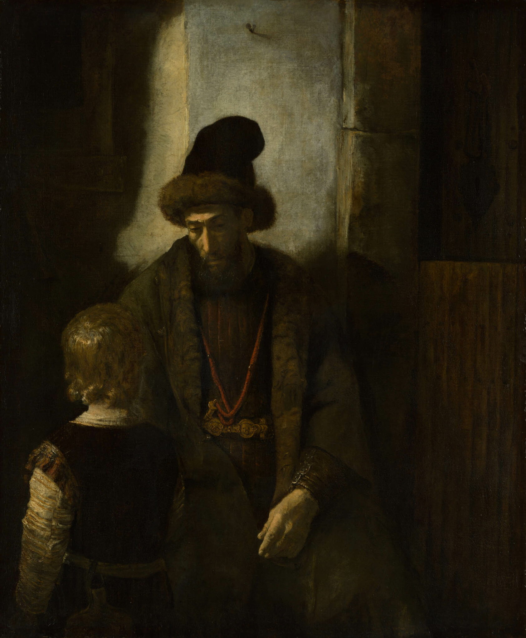 A work made of oil on canvas.