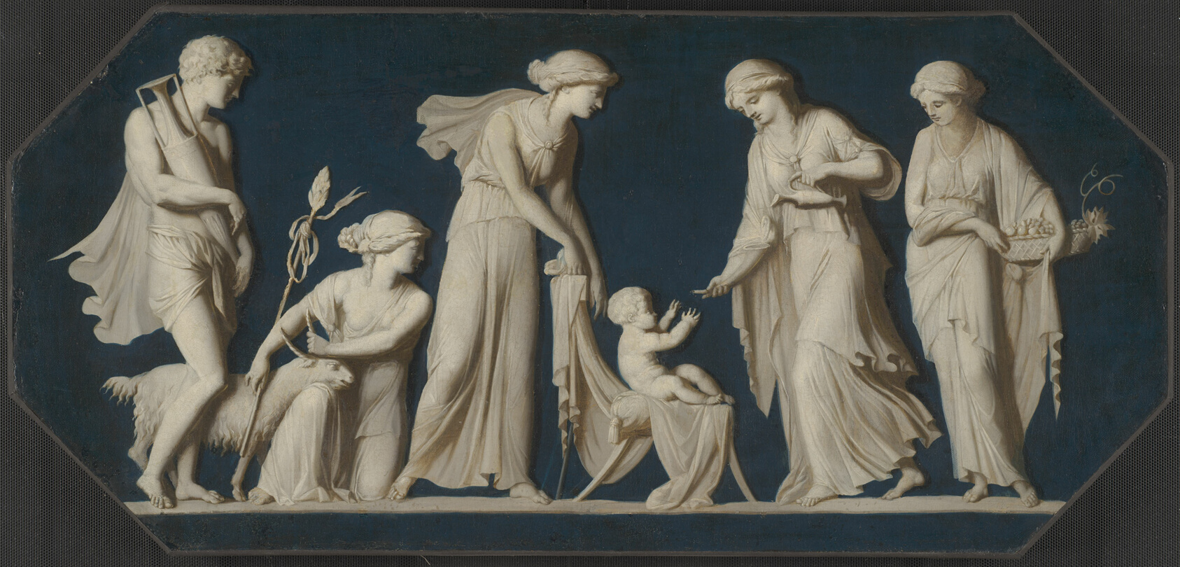 A work made of oil on canvas.
