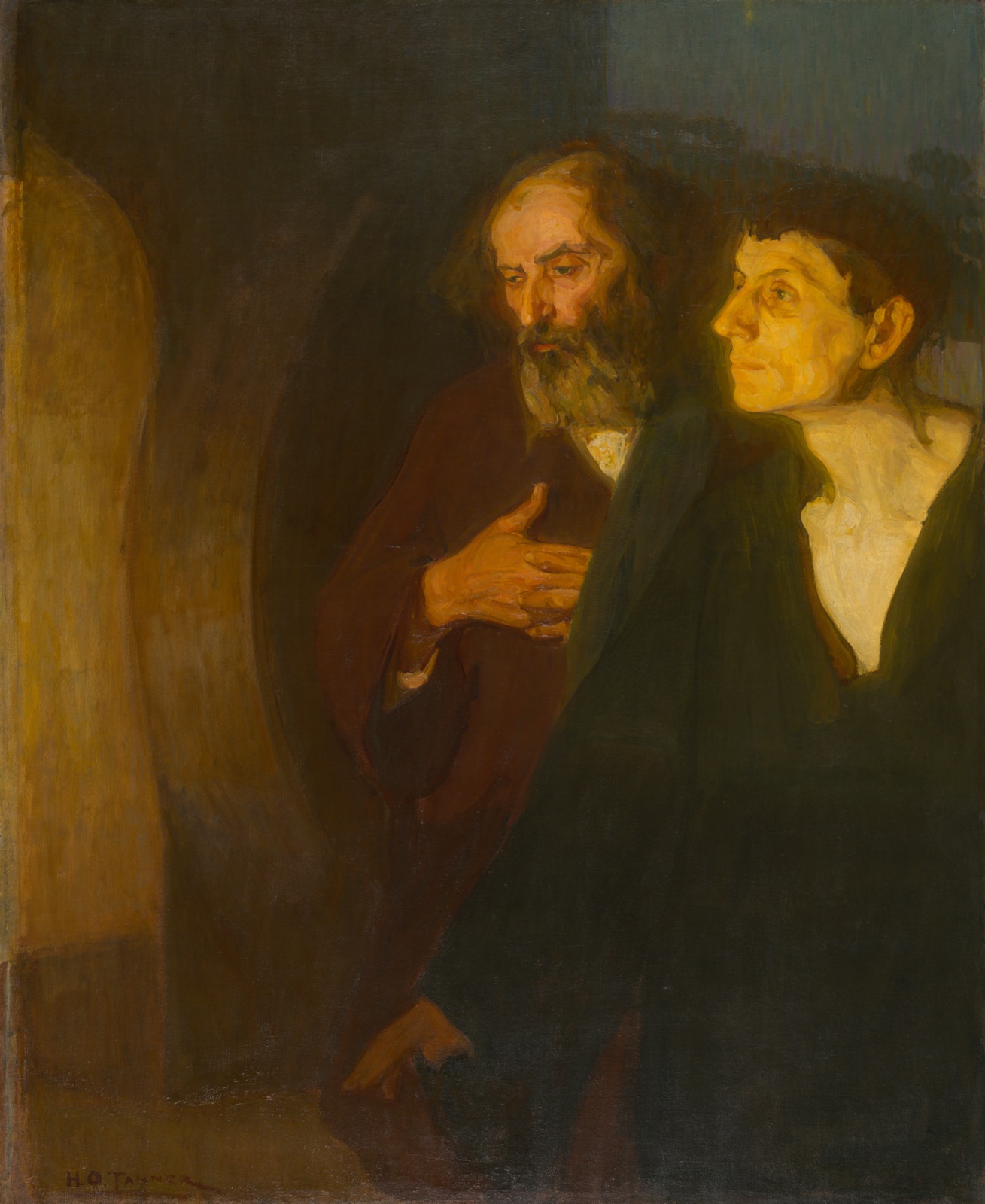 A work made of oil on canvas.