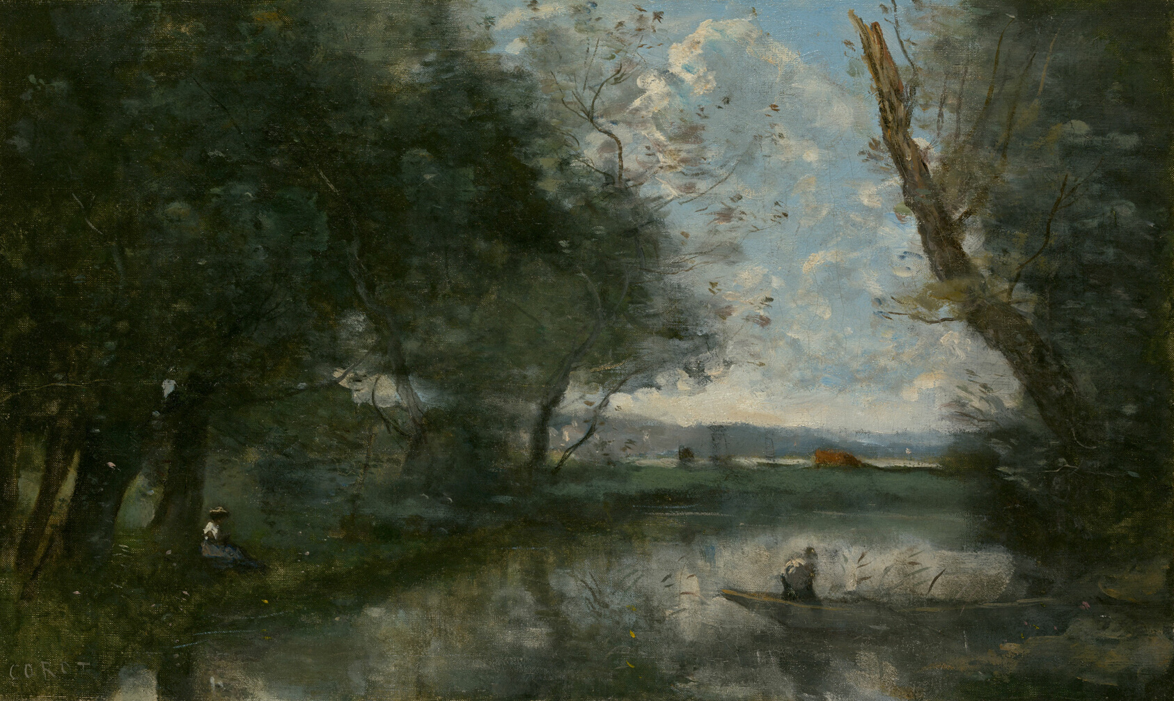 A work made of oil on canvas.