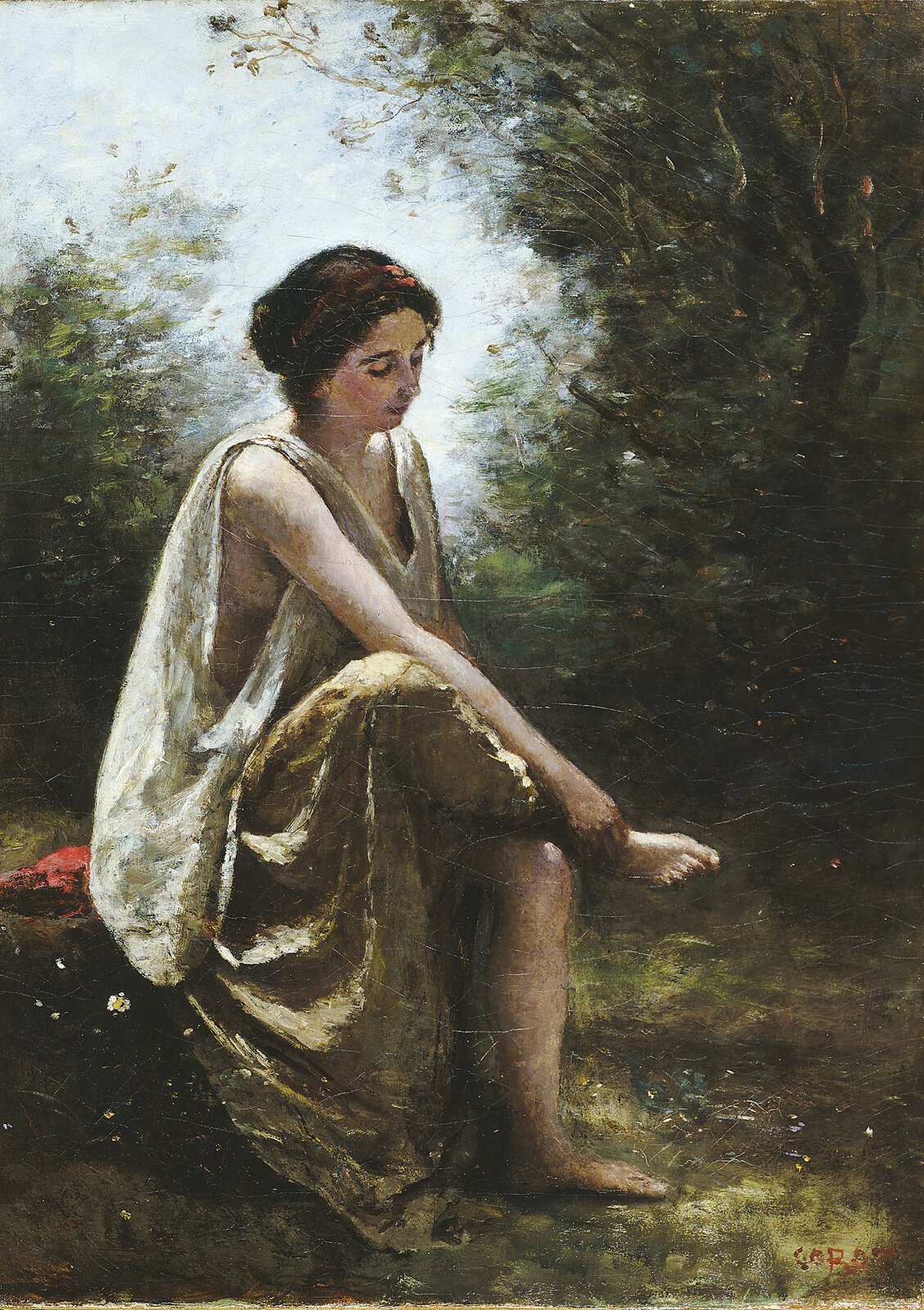 A work made of oil on canvas.