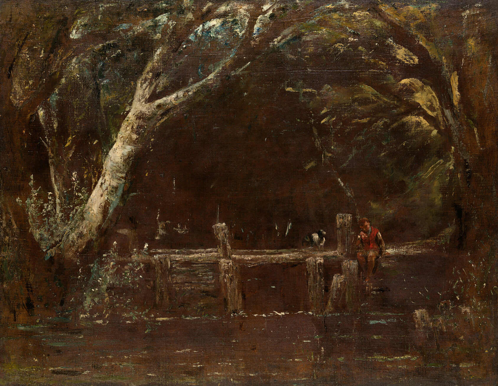 A work made of oil on canvas.
