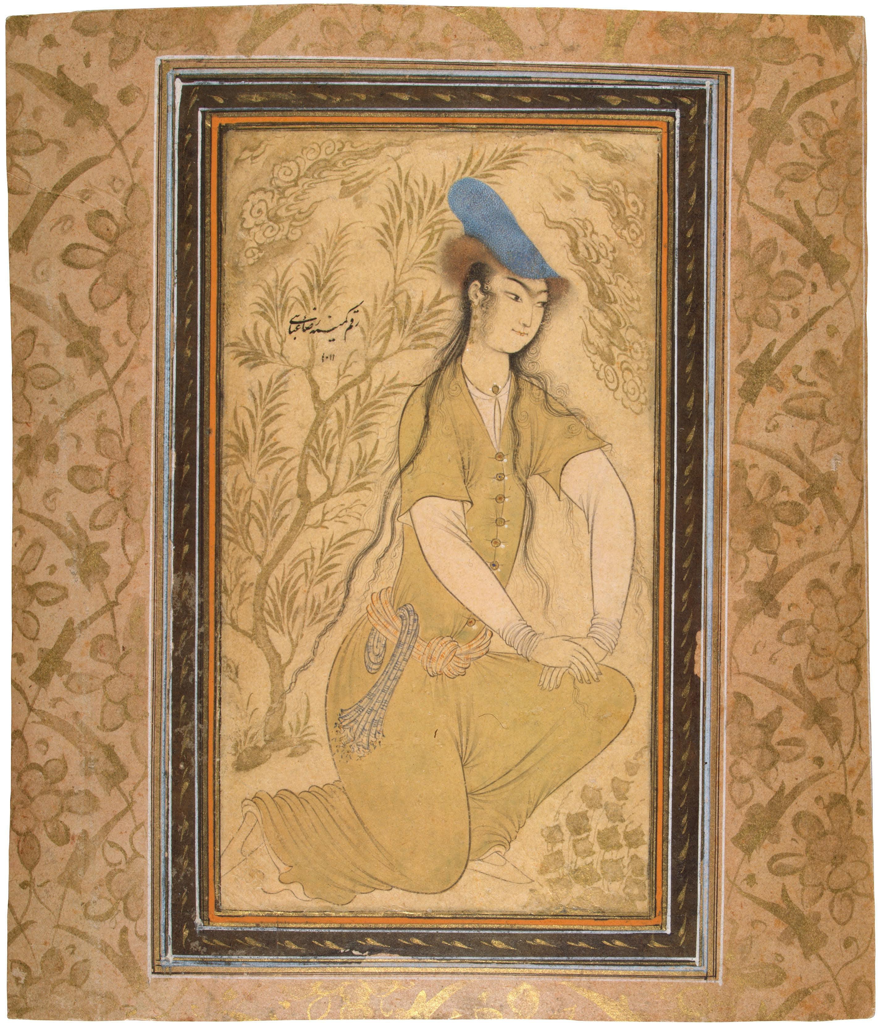 Girl in a Fur Hat by Reza Abbasi