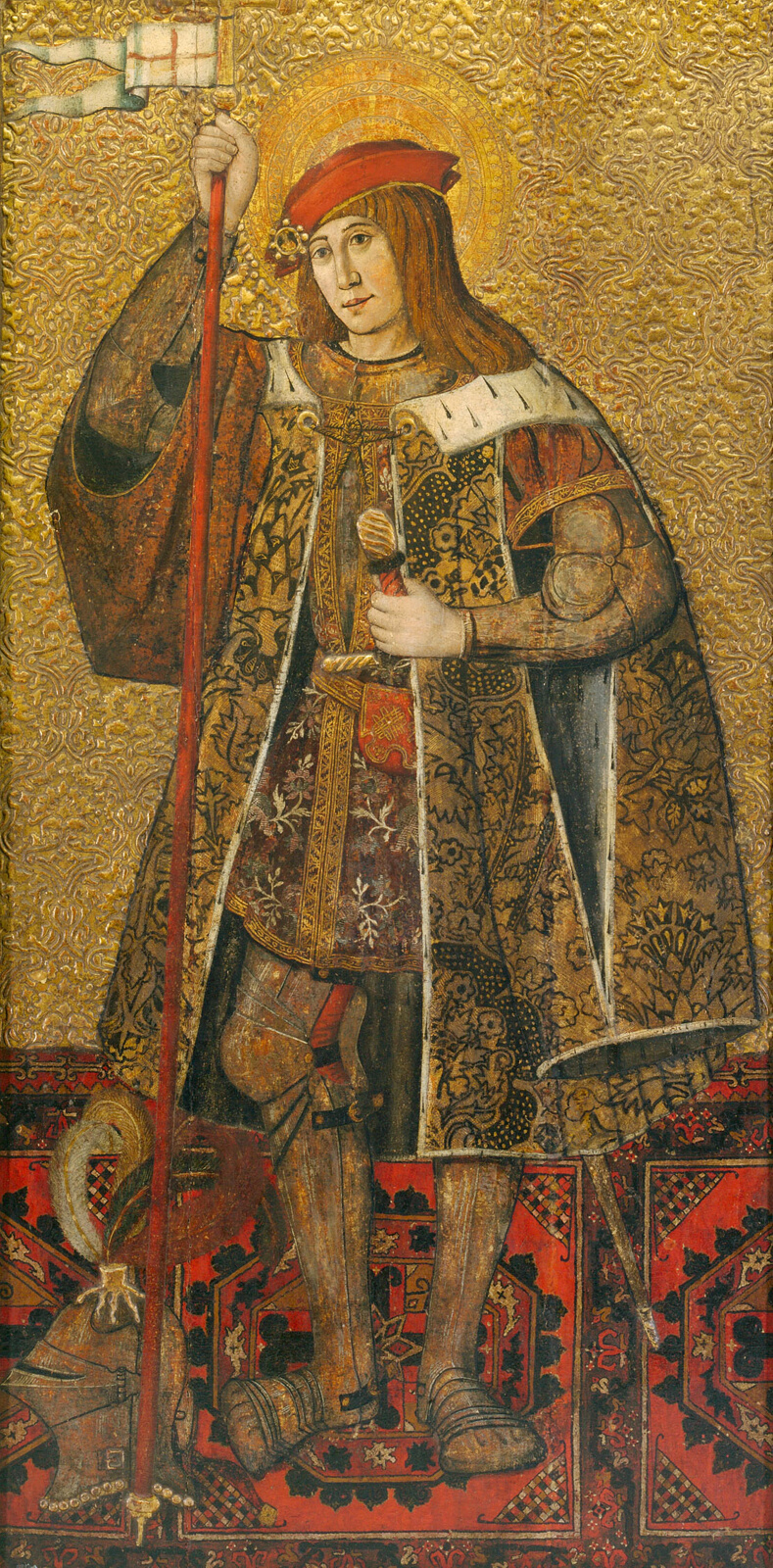 A work made of tempera and oil on panel.