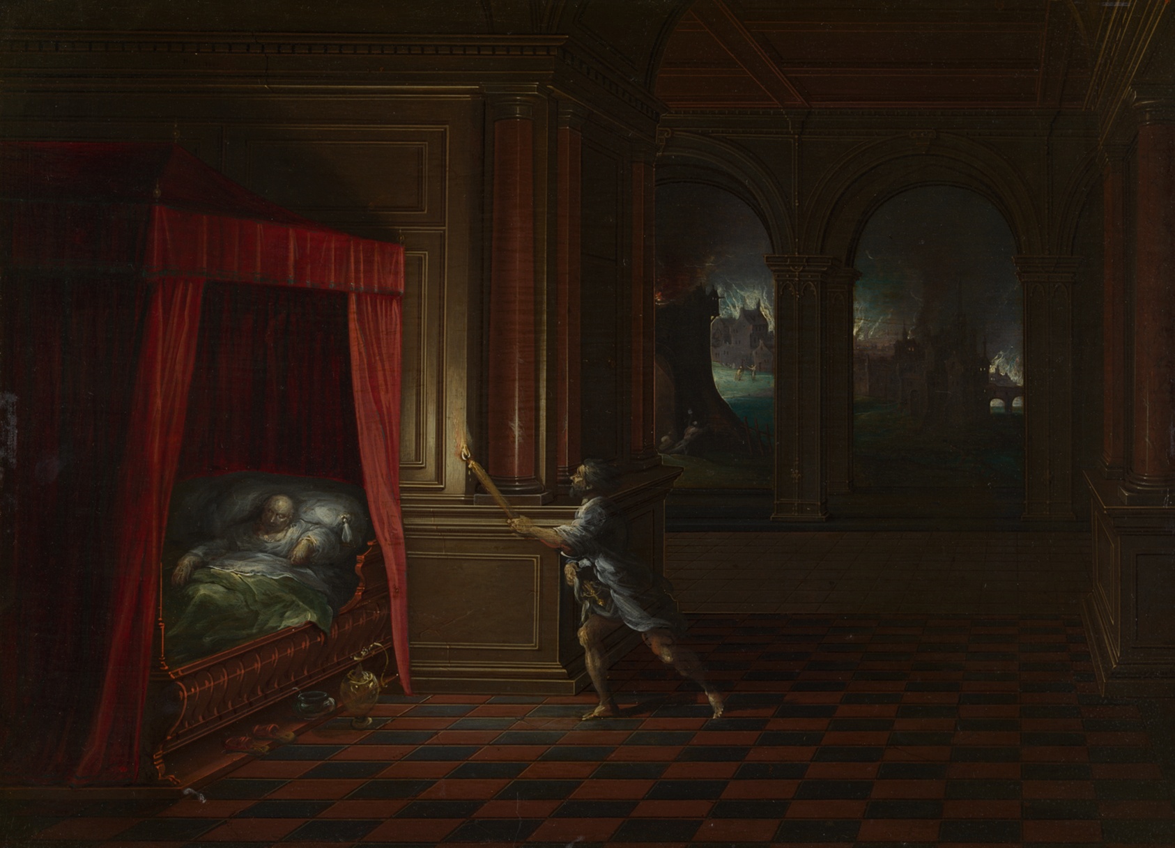 A work made of oil on panel.