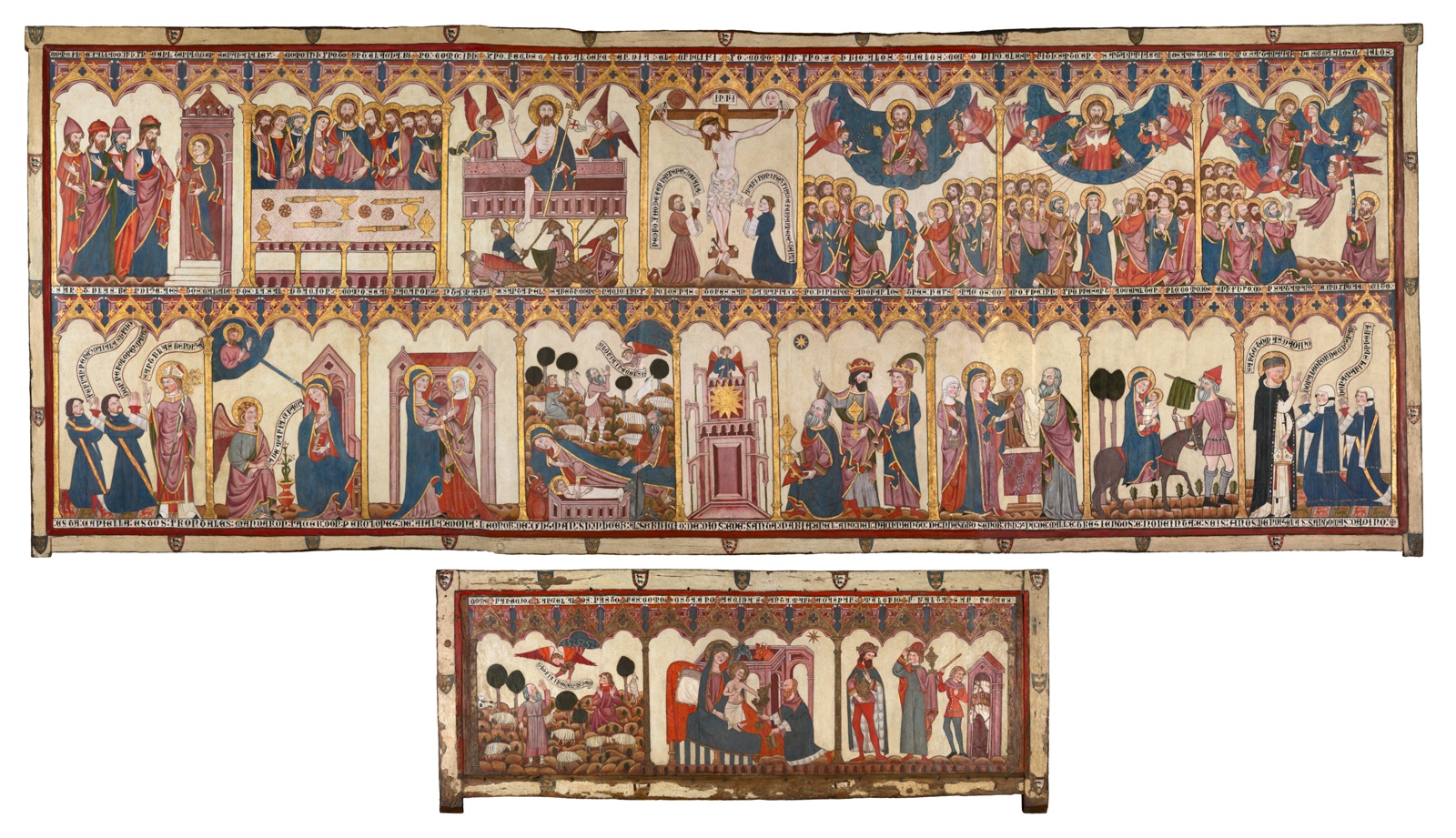 A work made of tempera and gold on panel.