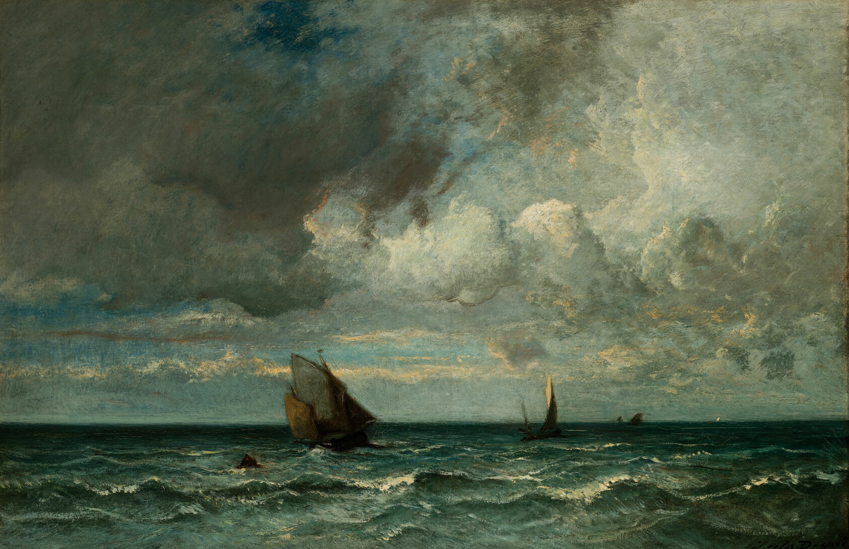 A work made of oil on canvas.