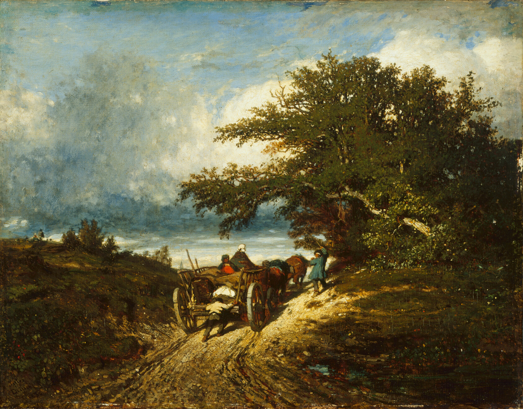 A work made of oil on canvas.