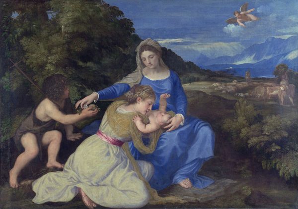 The Virgin and Child with the Infant Saint John and a Female Saint or Donor by Titian