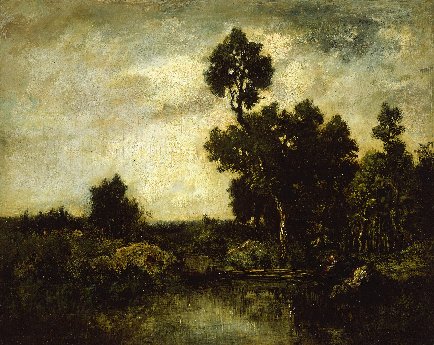 A work made of oil on panel.