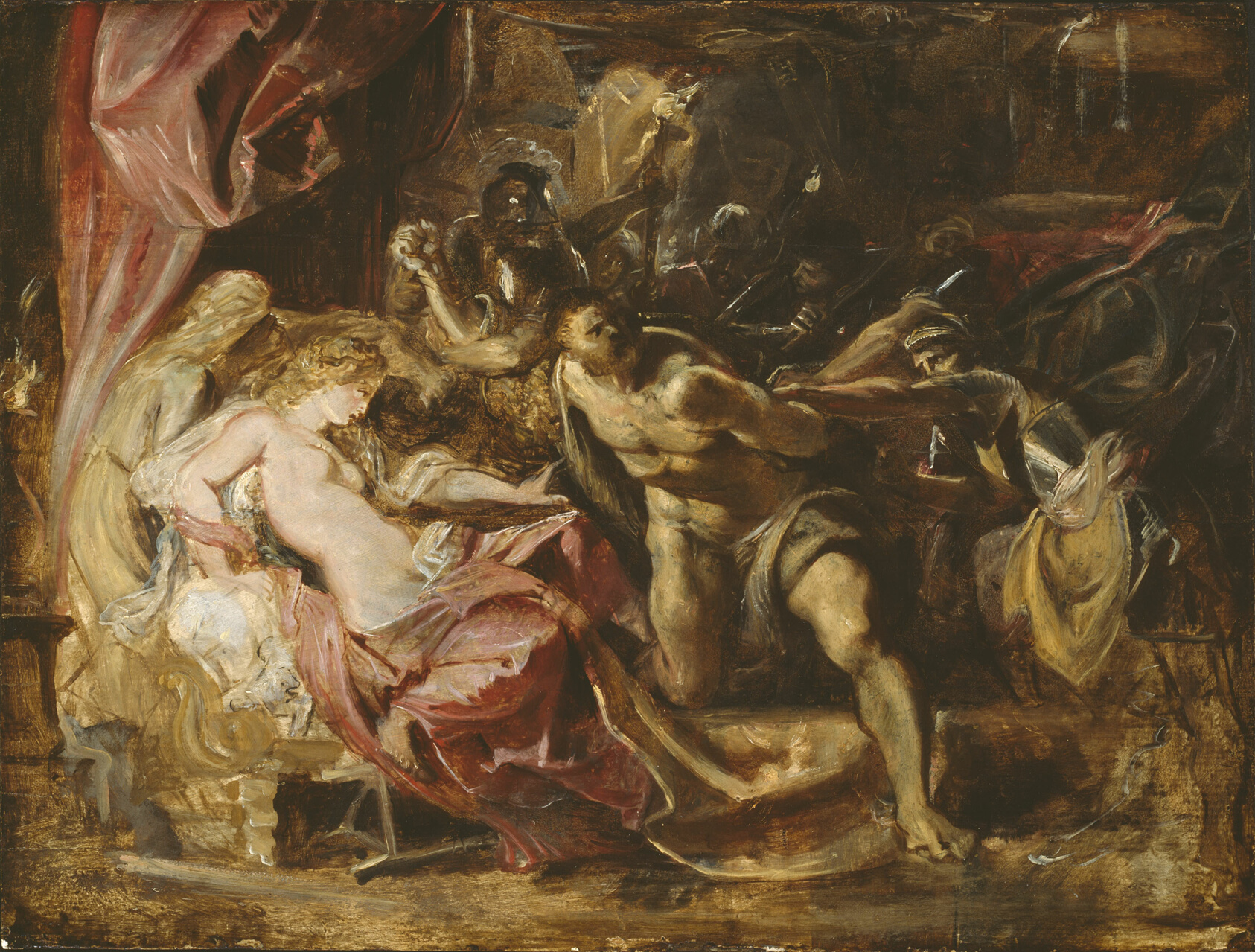 A work made of oil on panel.