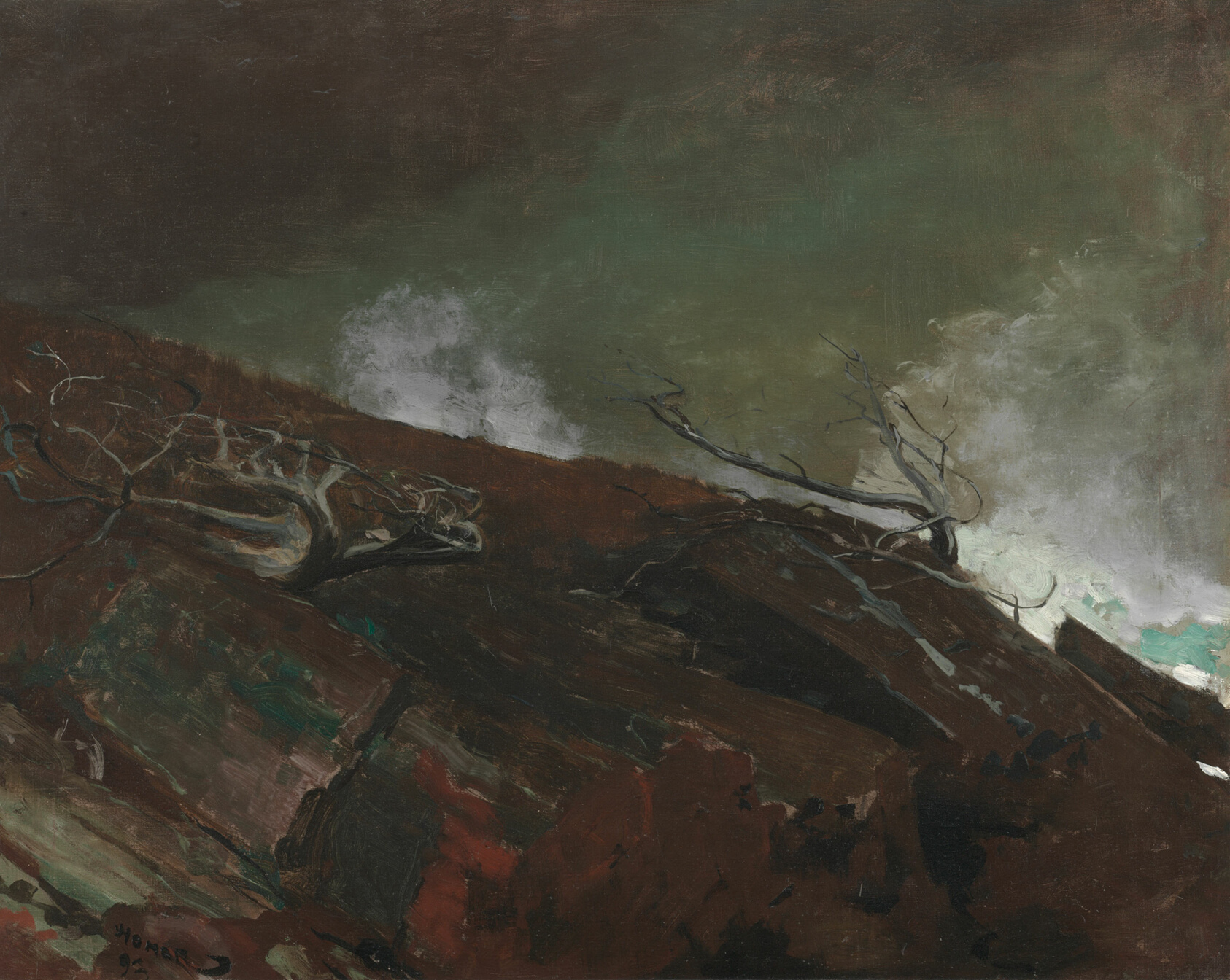 A work made of oil on canvas.