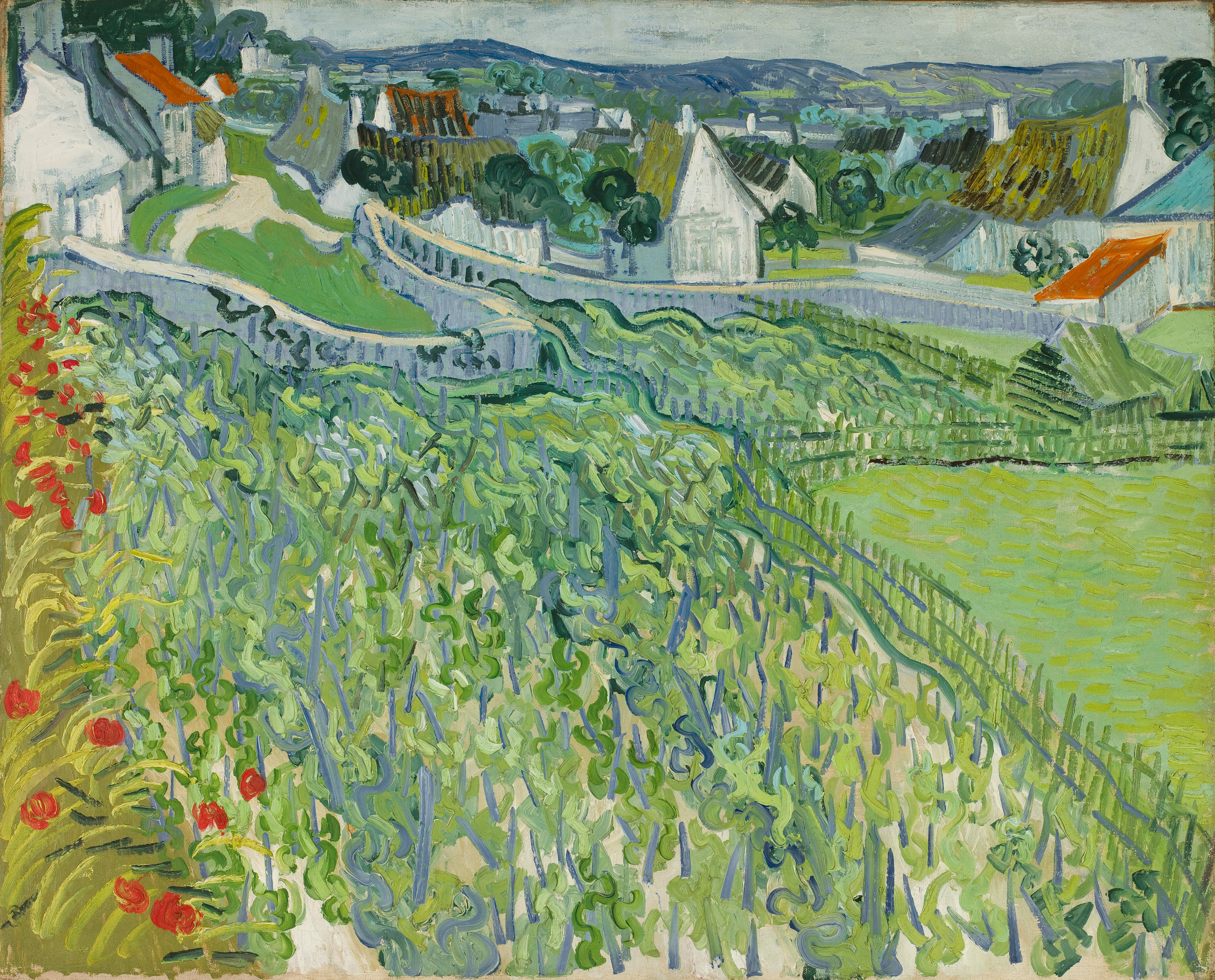 Vineyards at Auvers, 1890-06, by Vincent van Gogh