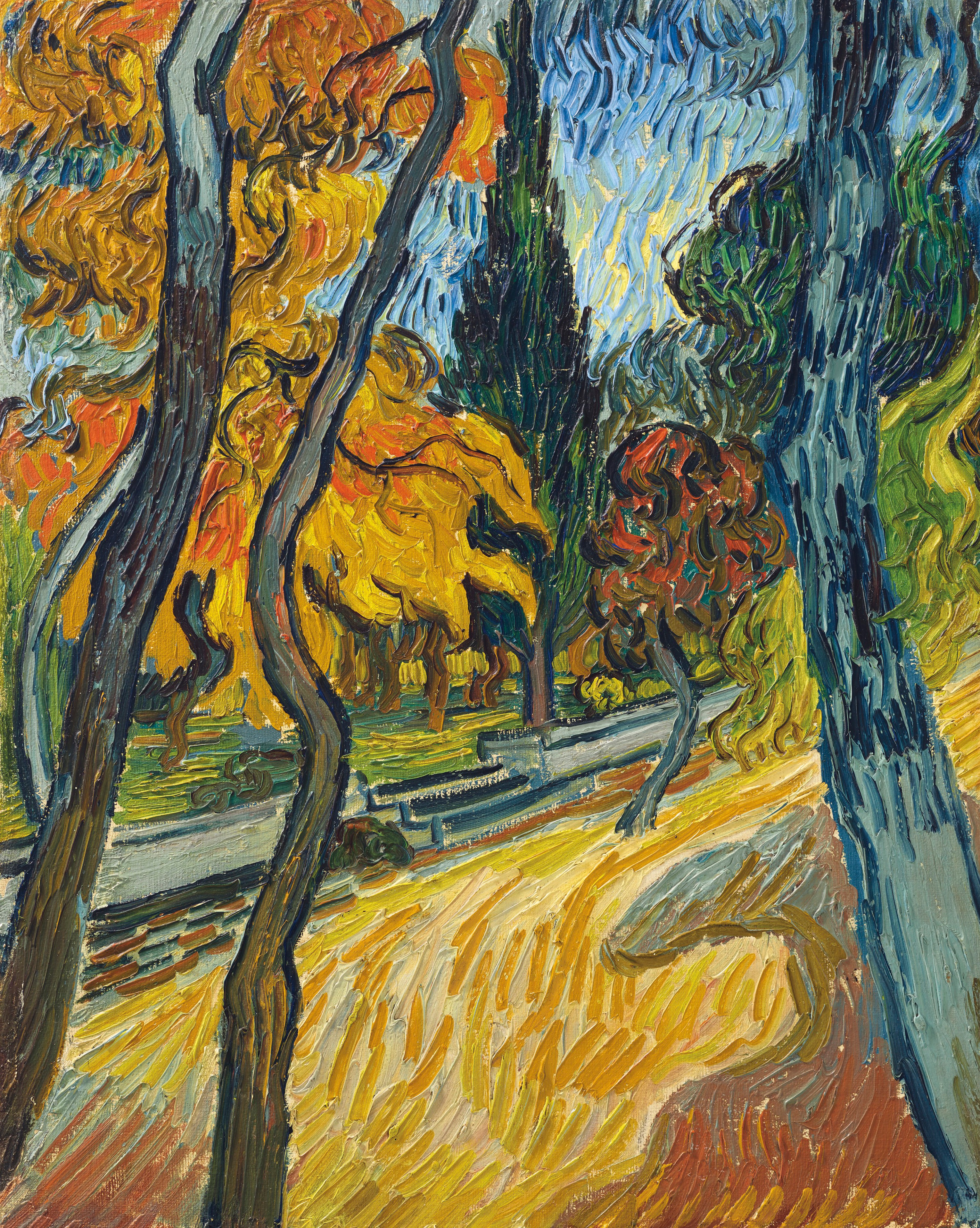 Trees in the Garden of Saint-Paul Hospital, 1889-10, by Vincent van Gogh